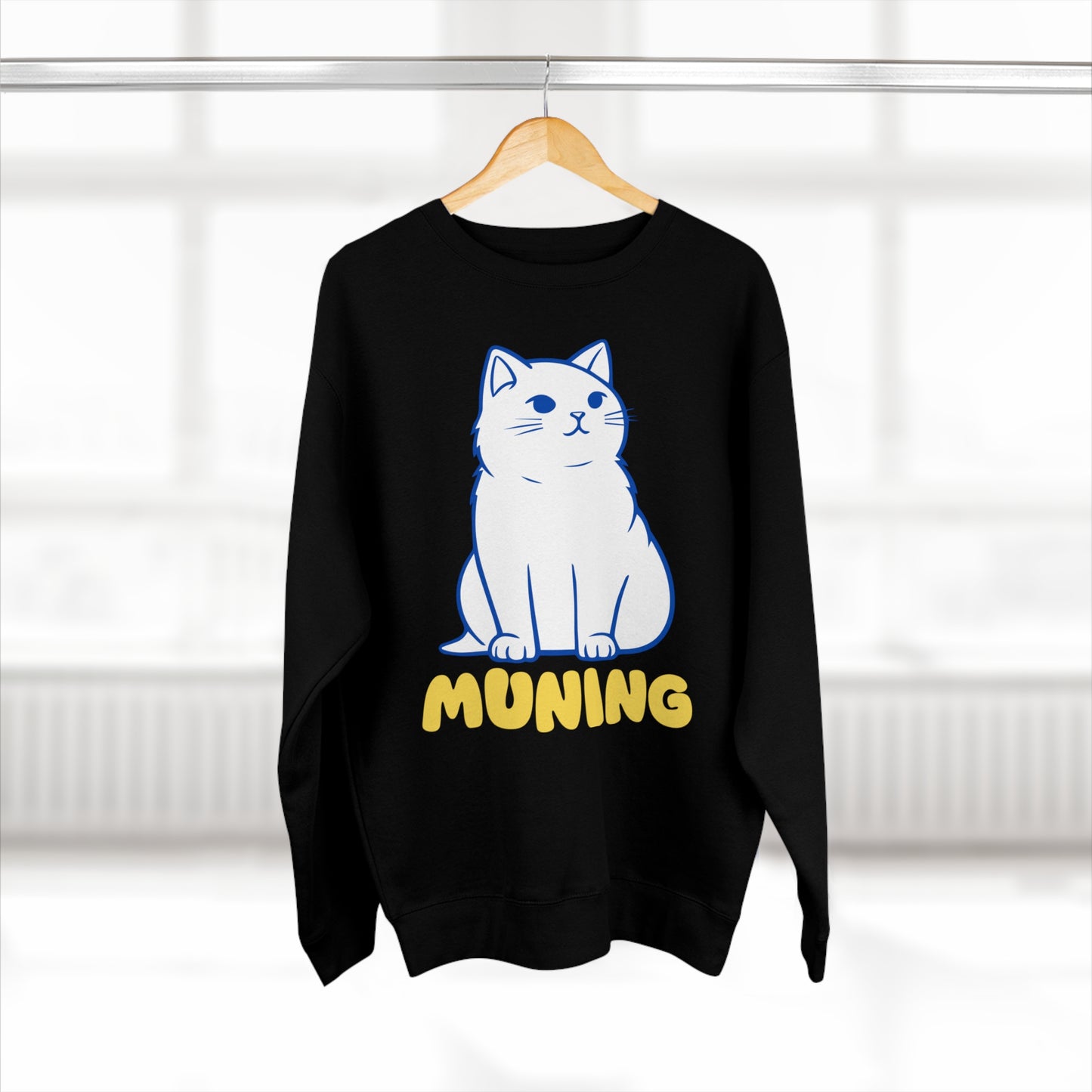 MUNING Unisex Premium Crewneck Sweatshirt | Cats | Cat lover | Filipino | Tagalog