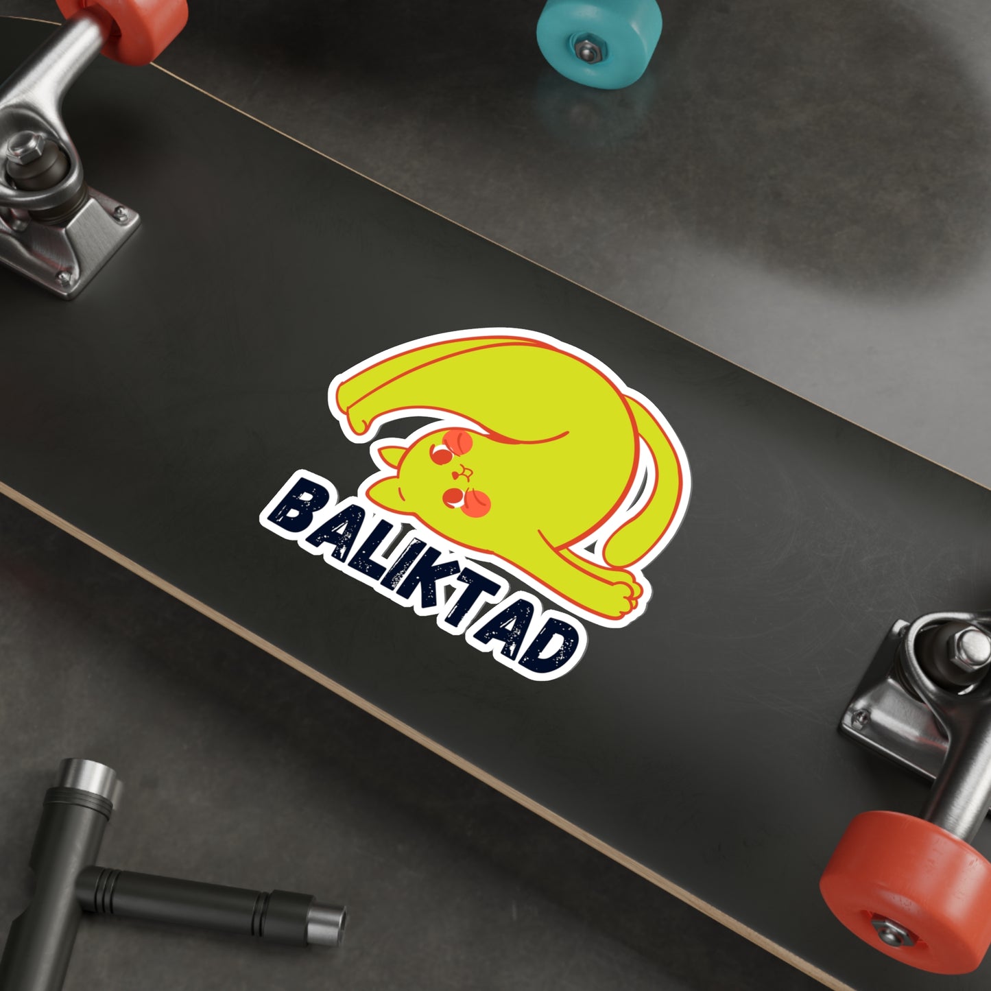 Upside down Cat -- Die-Cut Stickers Vinyl Stickers Laptop Car Skateboard Luggage Hydroflasks Phone Waterproof Filipino Tagalog