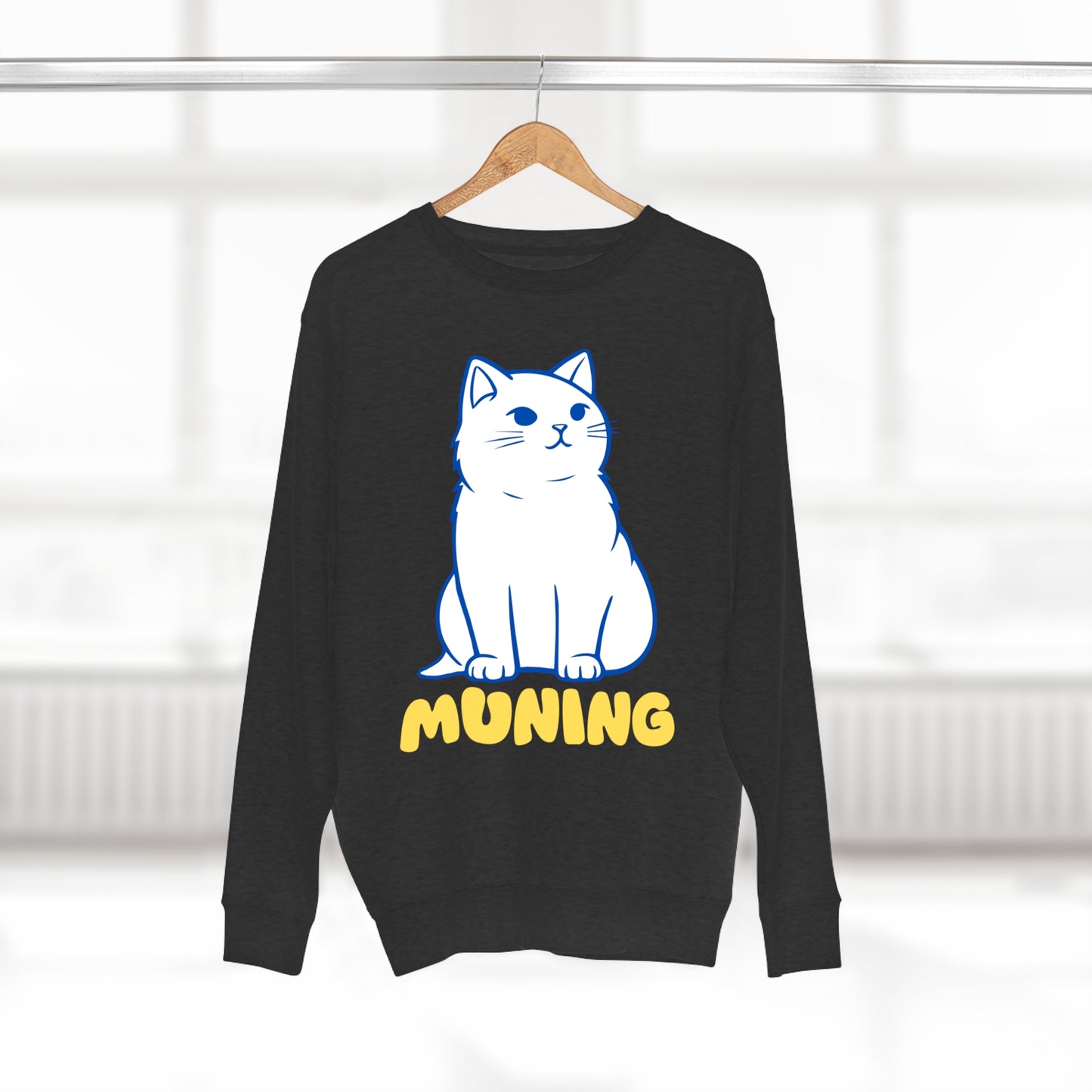 MUNING Unisex Premium Crewneck Sweatshirt | Cats | Cat lover | Filipino | Tagalog