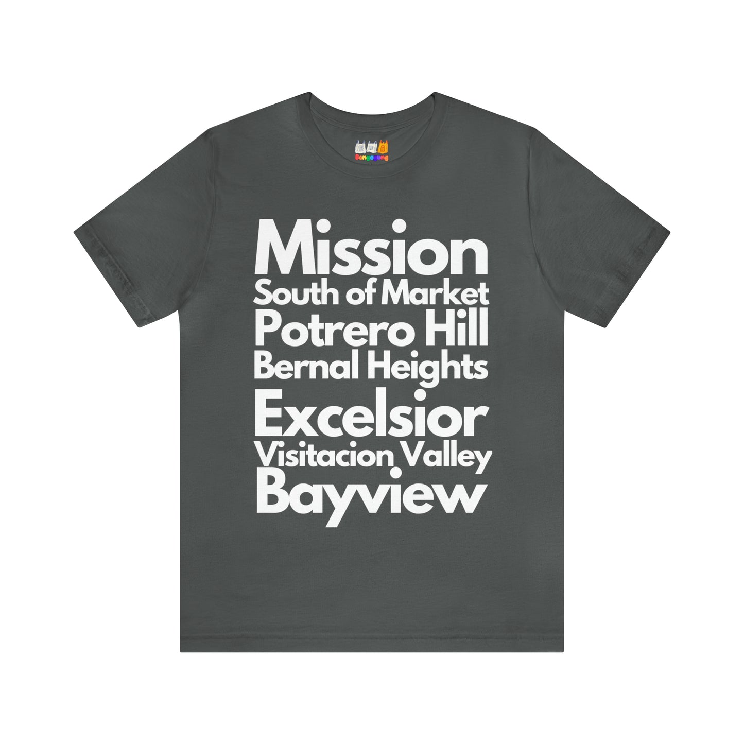 SAN FRANCISCO Mission Unisex Jersey Short Sleeve T-SHIRT Bay Area West Bay California Mission District