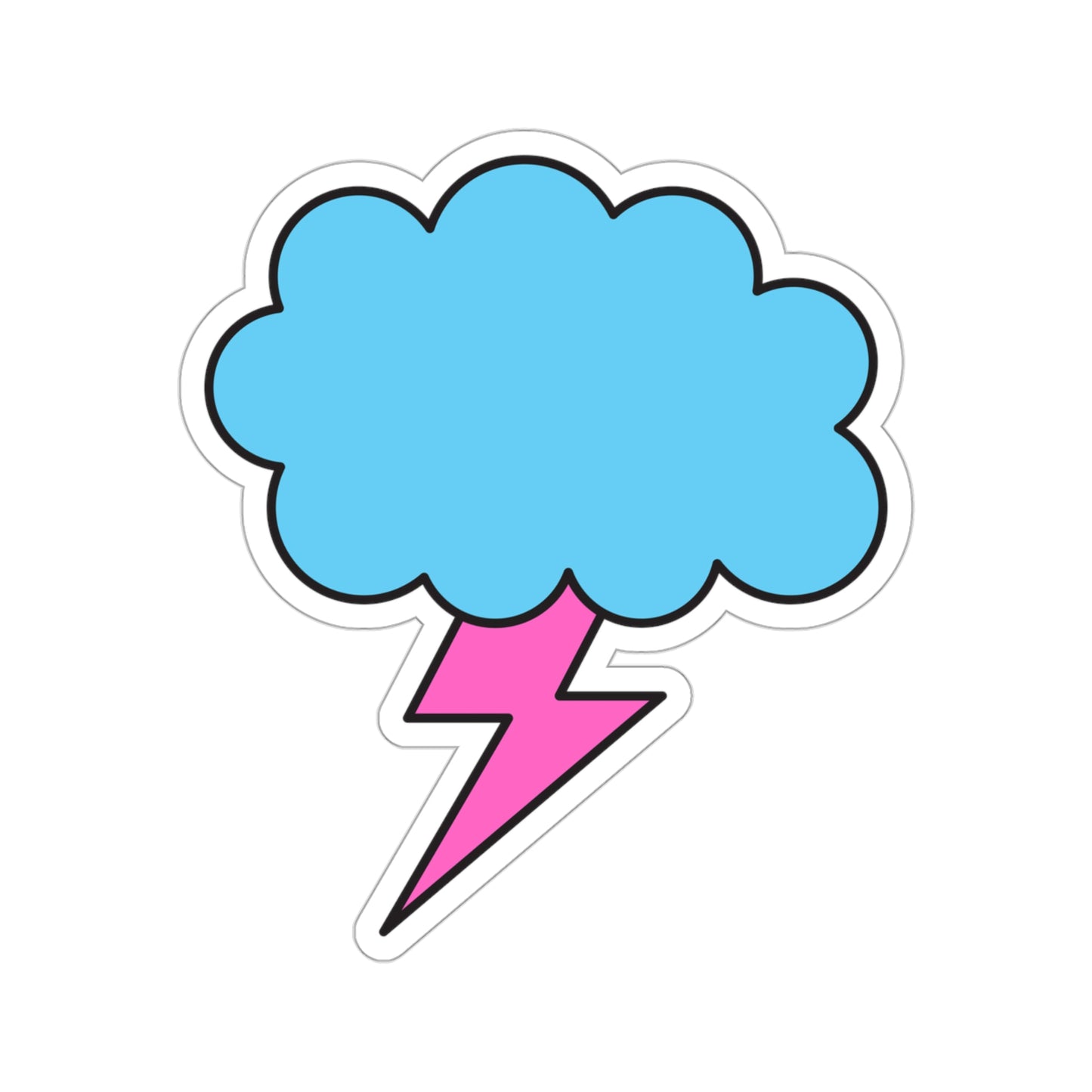 STORM CLOUD Pink Lightning Bolt Die-Cut Stickers|SkateBoard Sticker|Bike Sticker|Laptop Sticker Cell Phone|Water Bottle Sticker