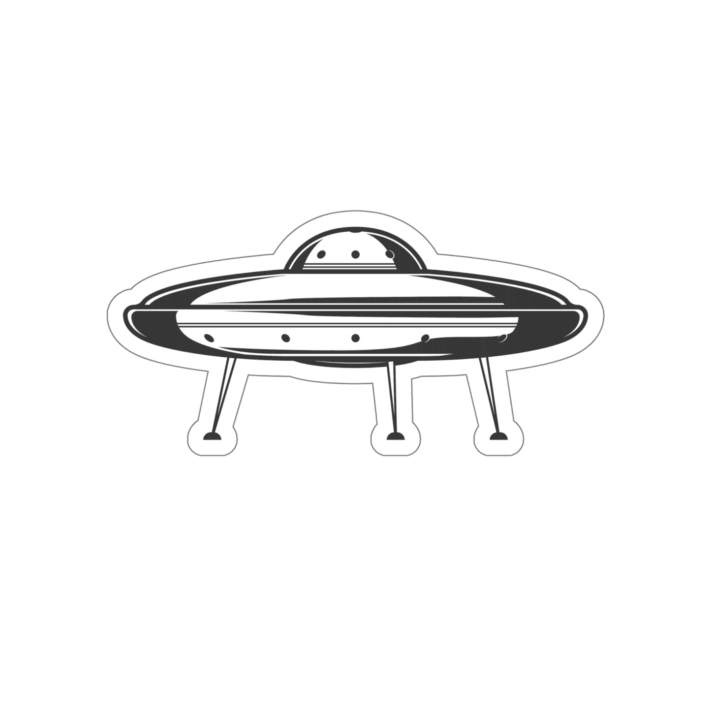 UFO LANDING GEAR Black and White Die-Cut Stickers Space Travel Sci-fi SkateBoard Bike Car Scooter Laptop Cell Phone Water Bottle