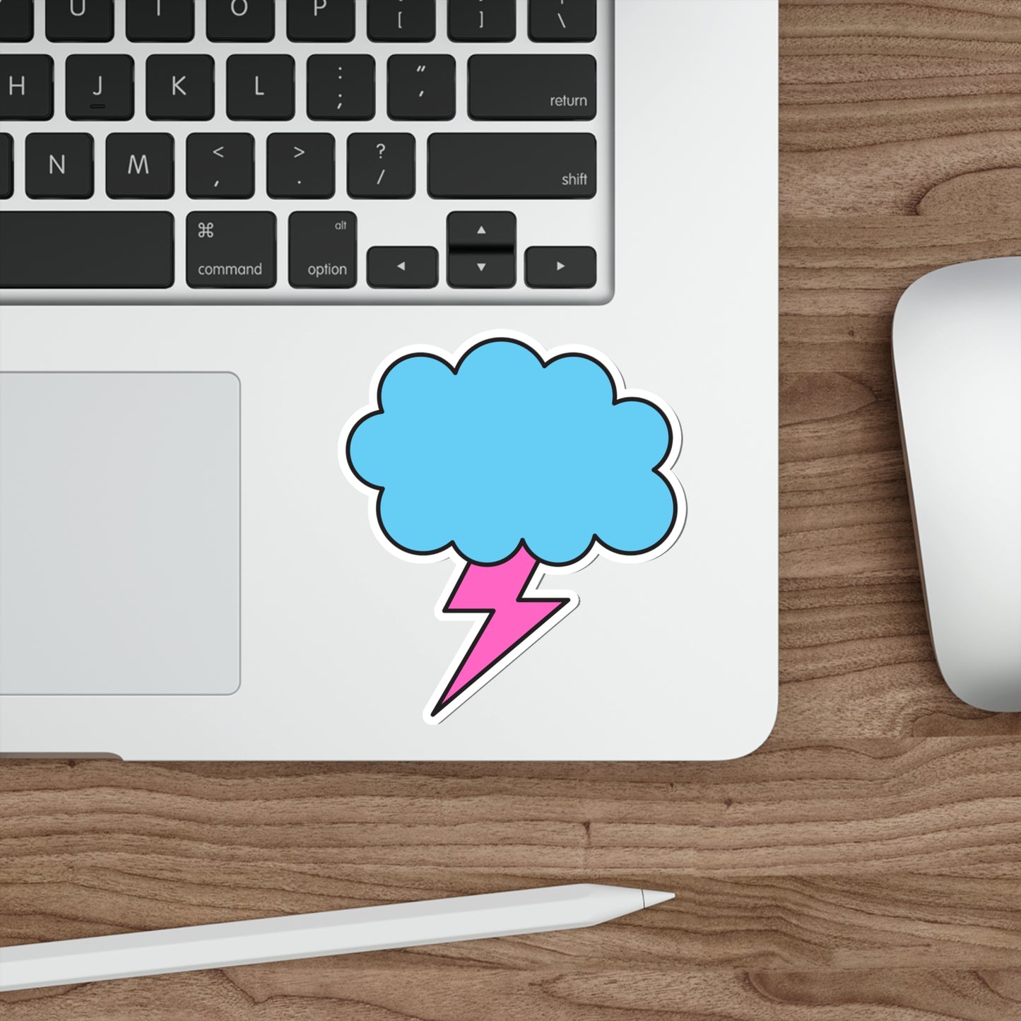 STORM CLOUD Pink Lightning Bolt Die-Cut Stickers|SkateBoard Sticker|Bike Sticker|Laptop Sticker Cell Phone|Water Bottle Sticker
