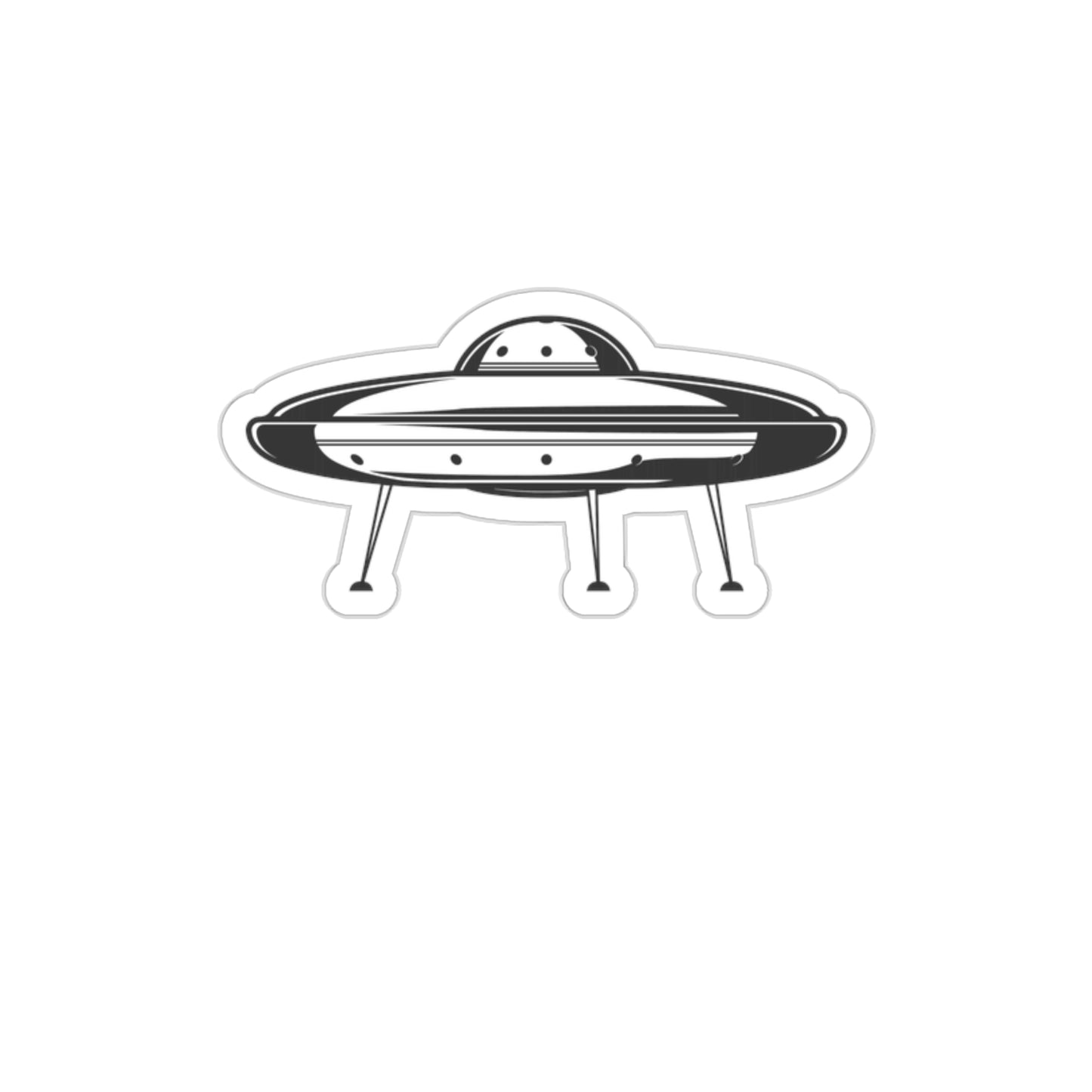 UFO LANDING GEAR Black and White Die-Cut Stickers Space Travel Sci-fi SkateBoard Bike Car Scooter Laptop Cell Phone Water Bottle
