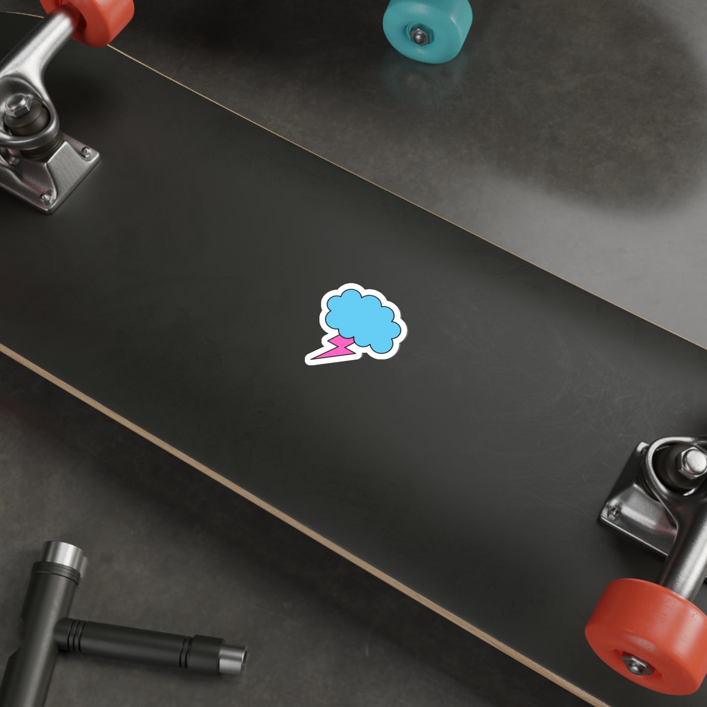 STORM CLOUD Pink Lightning Bolt Die-Cut Stickers|SkateBoard Sticker|Bike Sticker|Laptop Sticker Cell Phone|Water Bottle Sticker