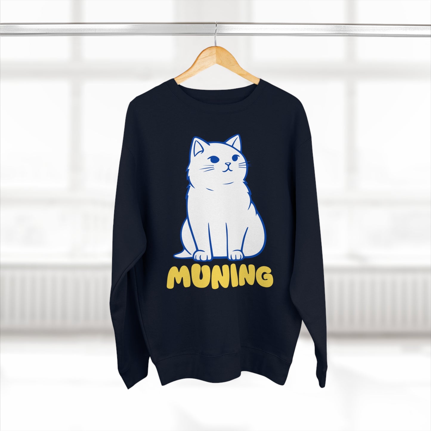 MUNING Unisex Premium Crewneck Sweatshirt | Cats | Cat lover | Filipino | Tagalog