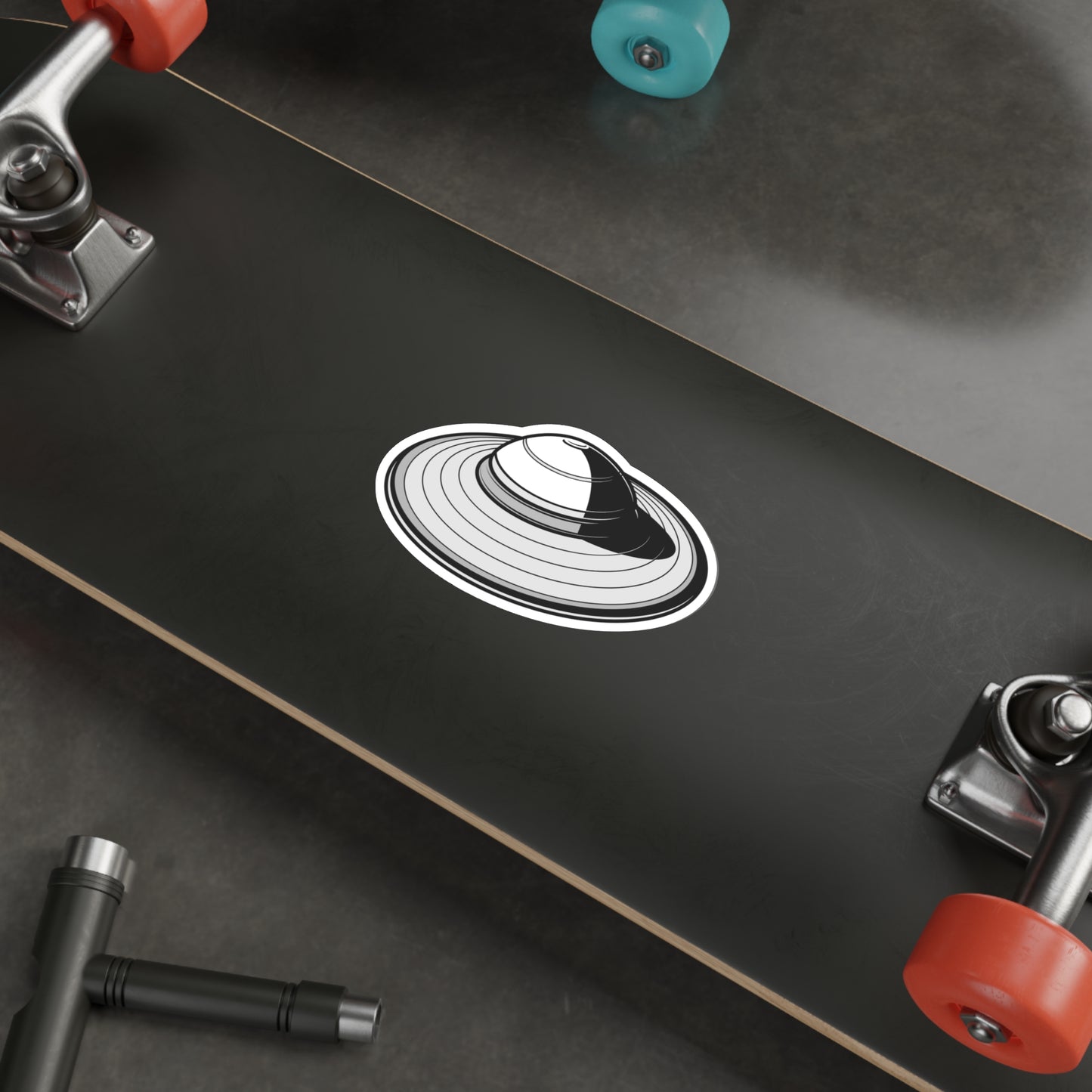 UFO Black and White Die-Cut Stickers UFO Space Ship Sticker Space Travel Sci-fi SkateBoard Bike Car Scooter Laptop Cell Phone Water Bottle