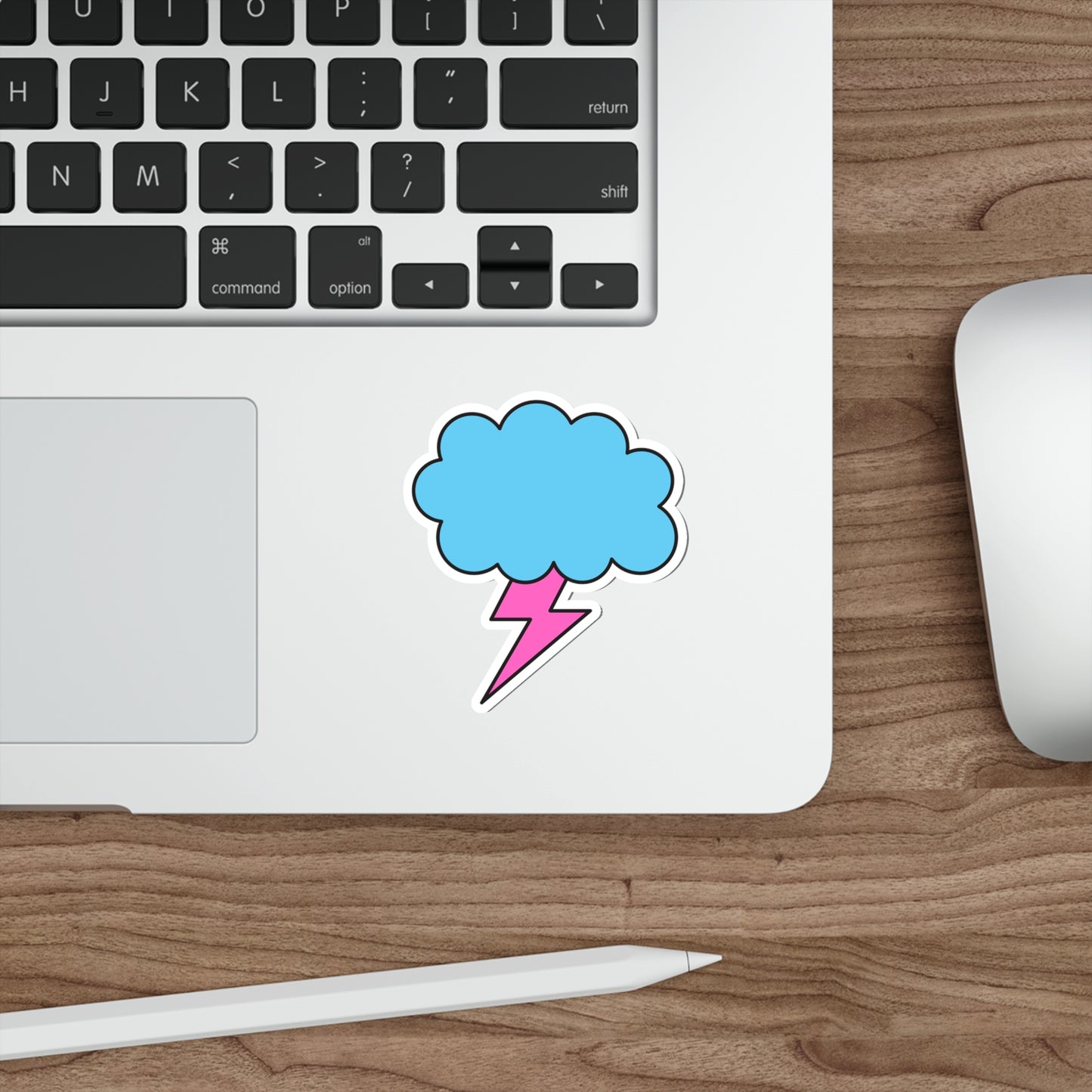 STORM CLOUD Pink Lightning Bolt Die-Cut Stickers|SkateBoard Sticker|Bike Sticker|Laptop Sticker Cell Phone|Water Bottle Sticker