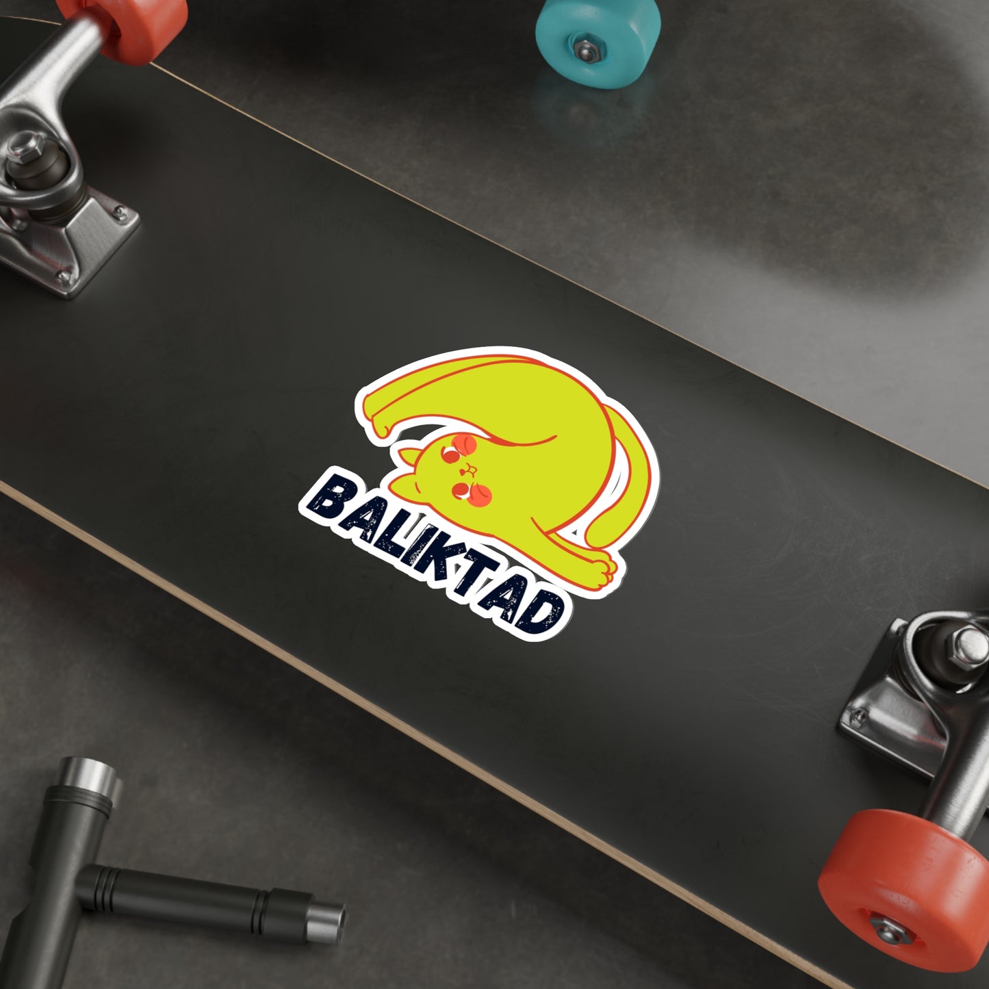 Upside down Cat -- Die-Cut Stickers Vinyl Stickers Laptop Car Skateboard Luggage Hydroflasks Phone Waterproof Filipino Tagalog