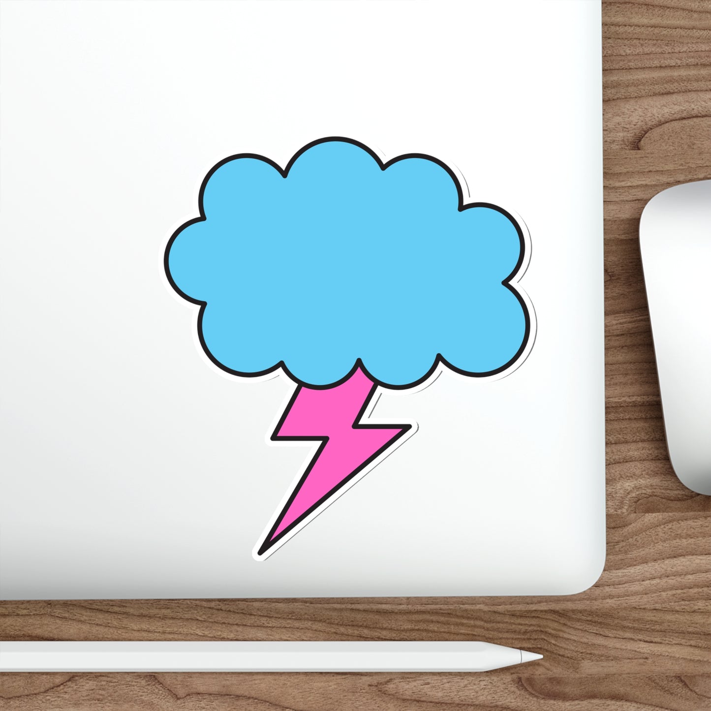 STORM CLOUD Pink Lightning Bolt Die-Cut Stickers|SkateBoard Sticker|Bike Sticker|Laptop Sticker Cell Phone|Water Bottle Sticker