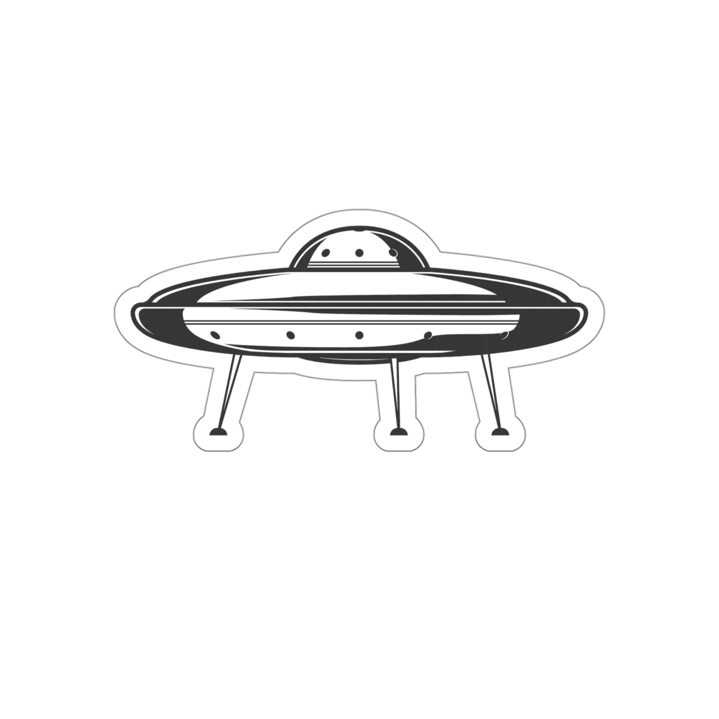 UFO LANDING GEAR Black and White Die-Cut Stickers Space Travel Sci-fi SkateBoard Bike Car Scooter Laptop Cell Phone Water Bottle