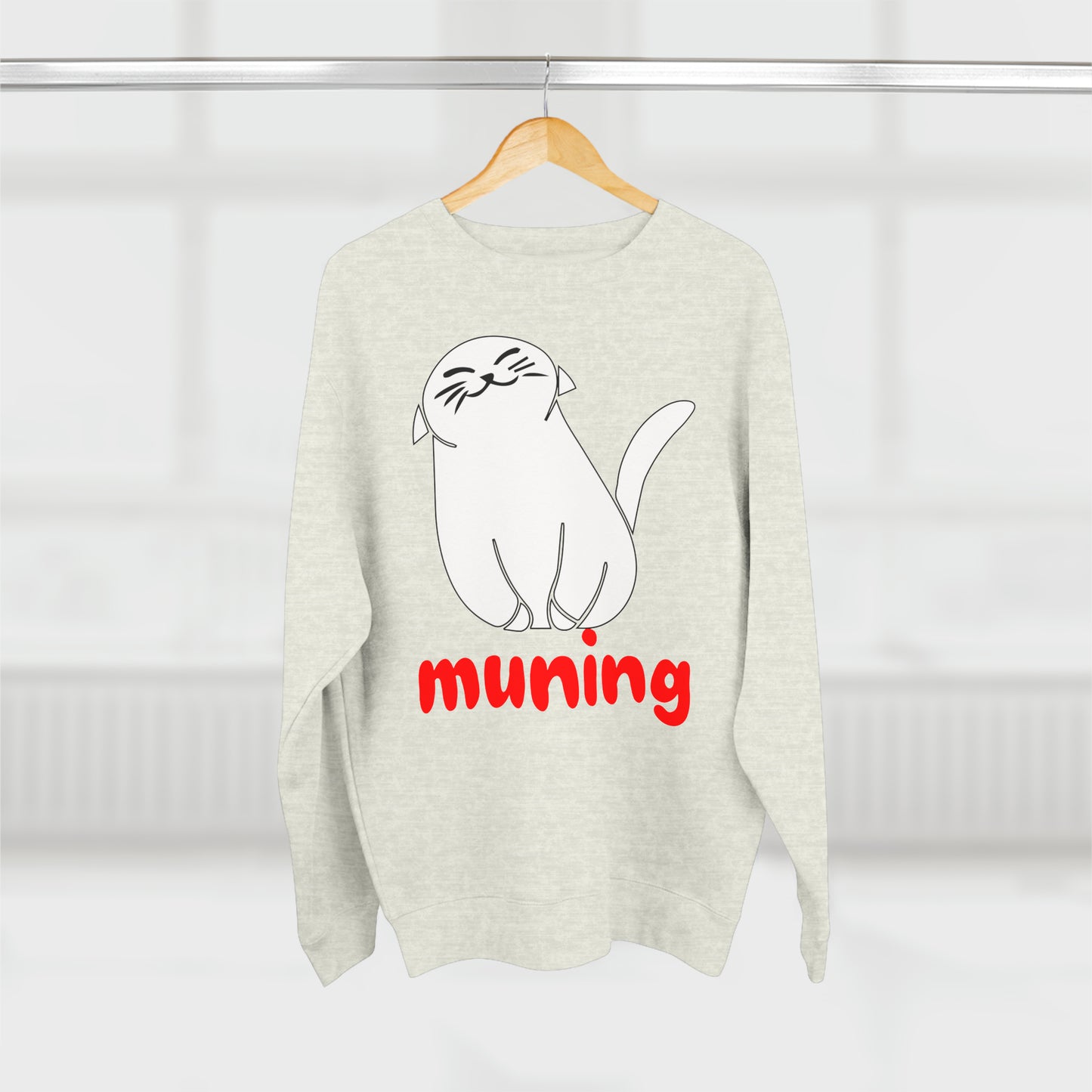 MUNING Unisex Premium Crewneck Sweatshirt | Cats | Cat lover | Filipino | Tagalog