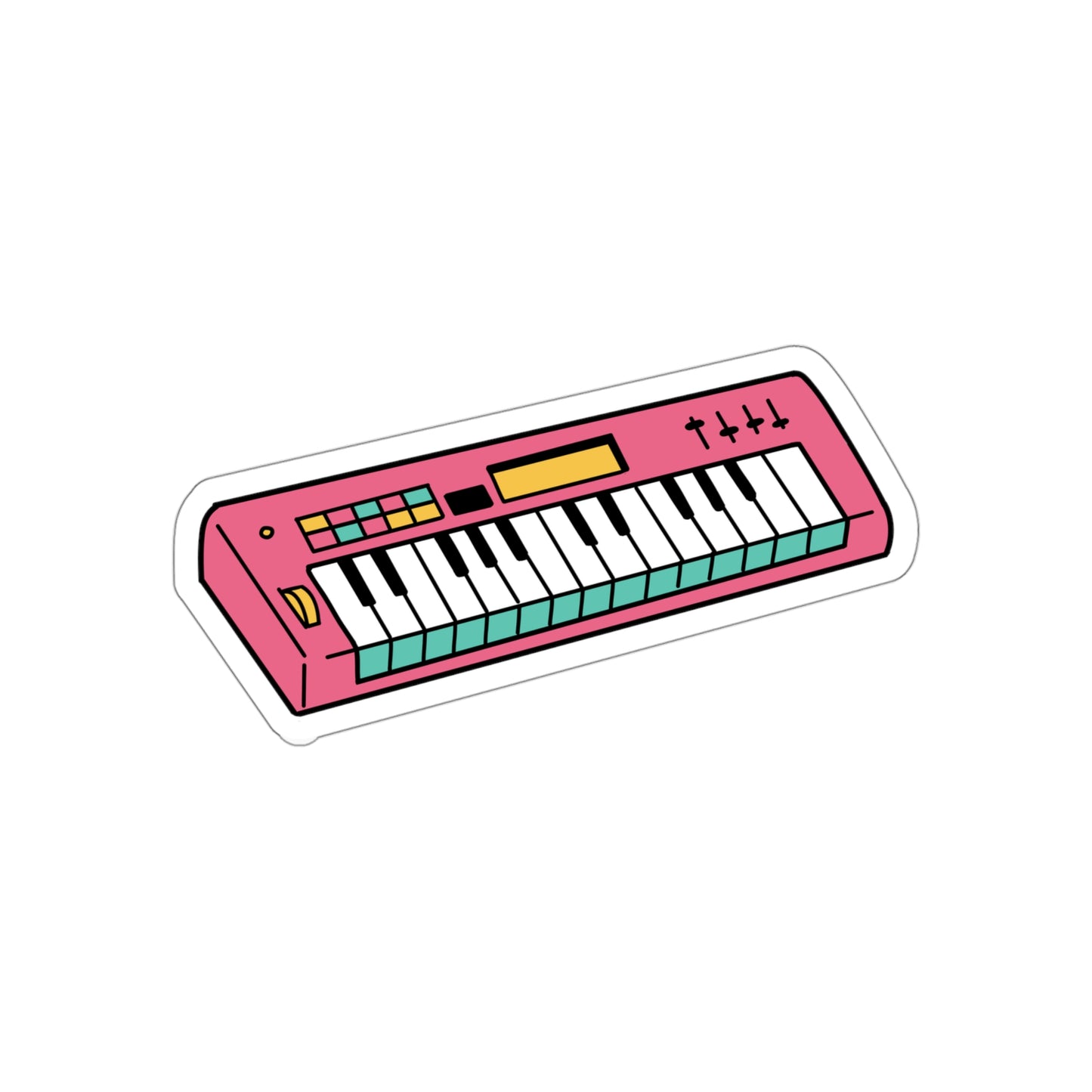 Pink Synthesizer Die-Cut Stickers | Electronic Music | Beat Making | Hip Hop | Music Production