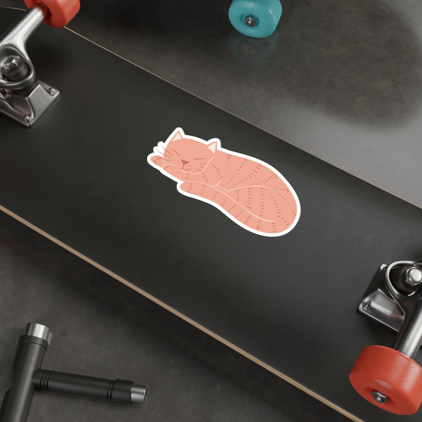 Sleepy Cat Die-Cut Stickers Vinyl Stickers Laptop Car Skateboard Luggage Hydroflasks Phone Waterproof