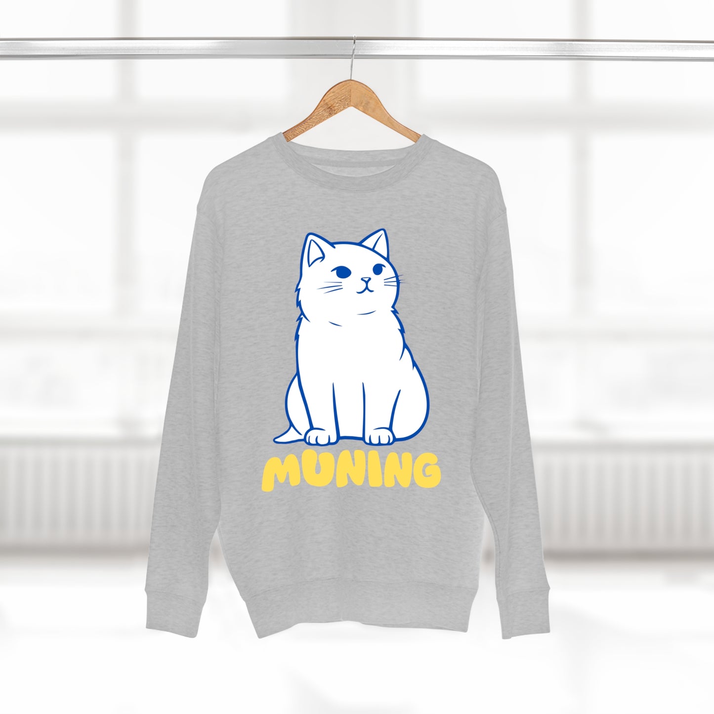 MUNING Unisex Premium Crewneck Sweatshirt | Cats | Cat lover | Filipino | Tagalog