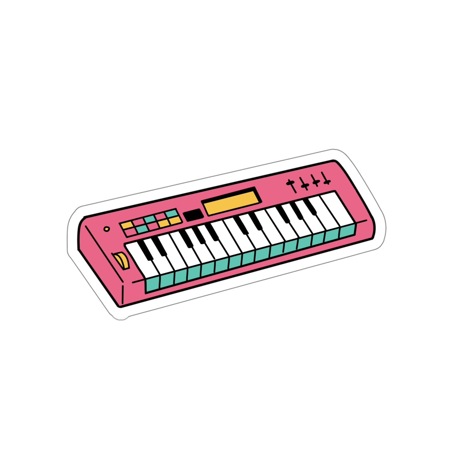 Pink Synthesizer Die-Cut Stickers | Electronic Music | Beat Making | Hip Hop | Music Production