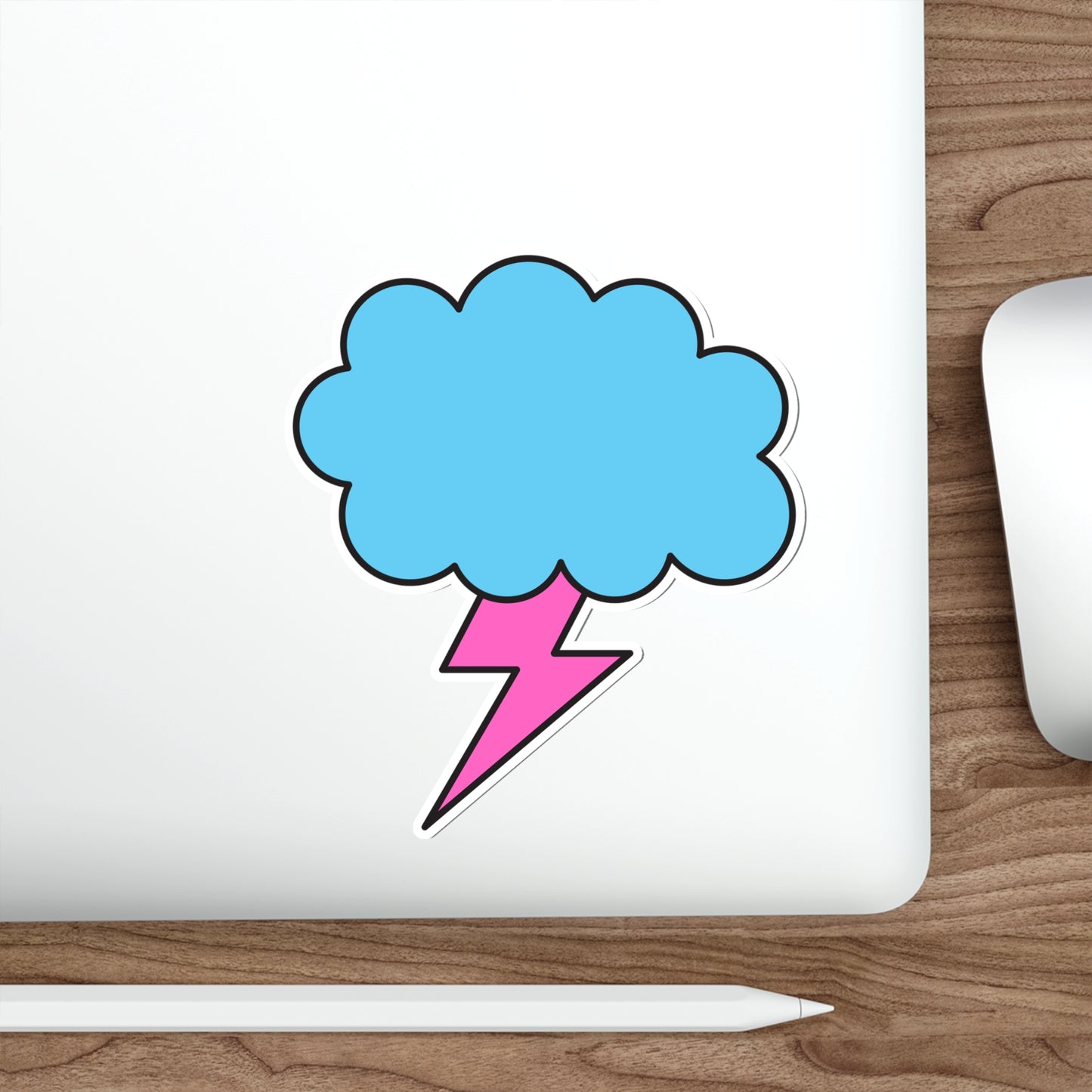 STORM CLOUD Pink Lightning Bolt Die-Cut Stickers|SkateBoard Sticker|Bike Sticker|Laptop Sticker Cell Phone|Water Bottle Sticker