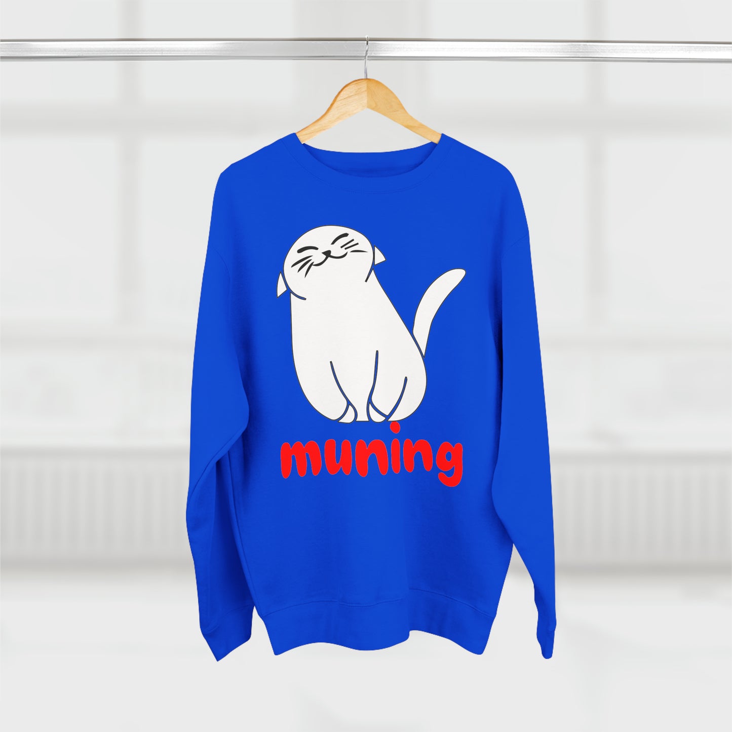 MUNING Unisex Premium Crewneck Sweatshirt | Cats | Cat lover | Filipino | Tagalog