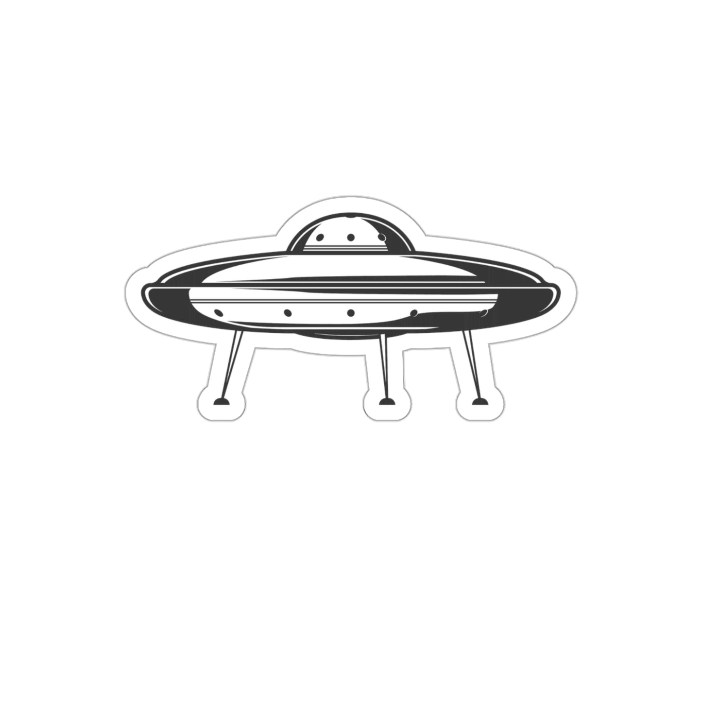 UFO LANDING GEAR Black and White Die-Cut Stickers Space Travel Sci-fi SkateBoard Bike Car Scooter Laptop Cell Phone Water Bottle