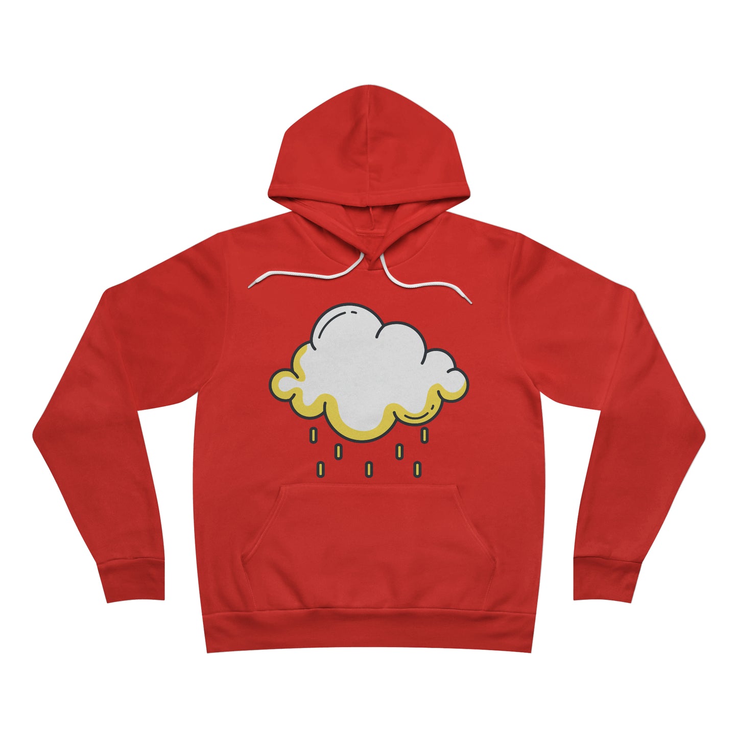 RAIN DROPS Unisex Sponge Fleece Pullover Hoodie | | Clouds | Rain | Whimsical | Funny | Weather