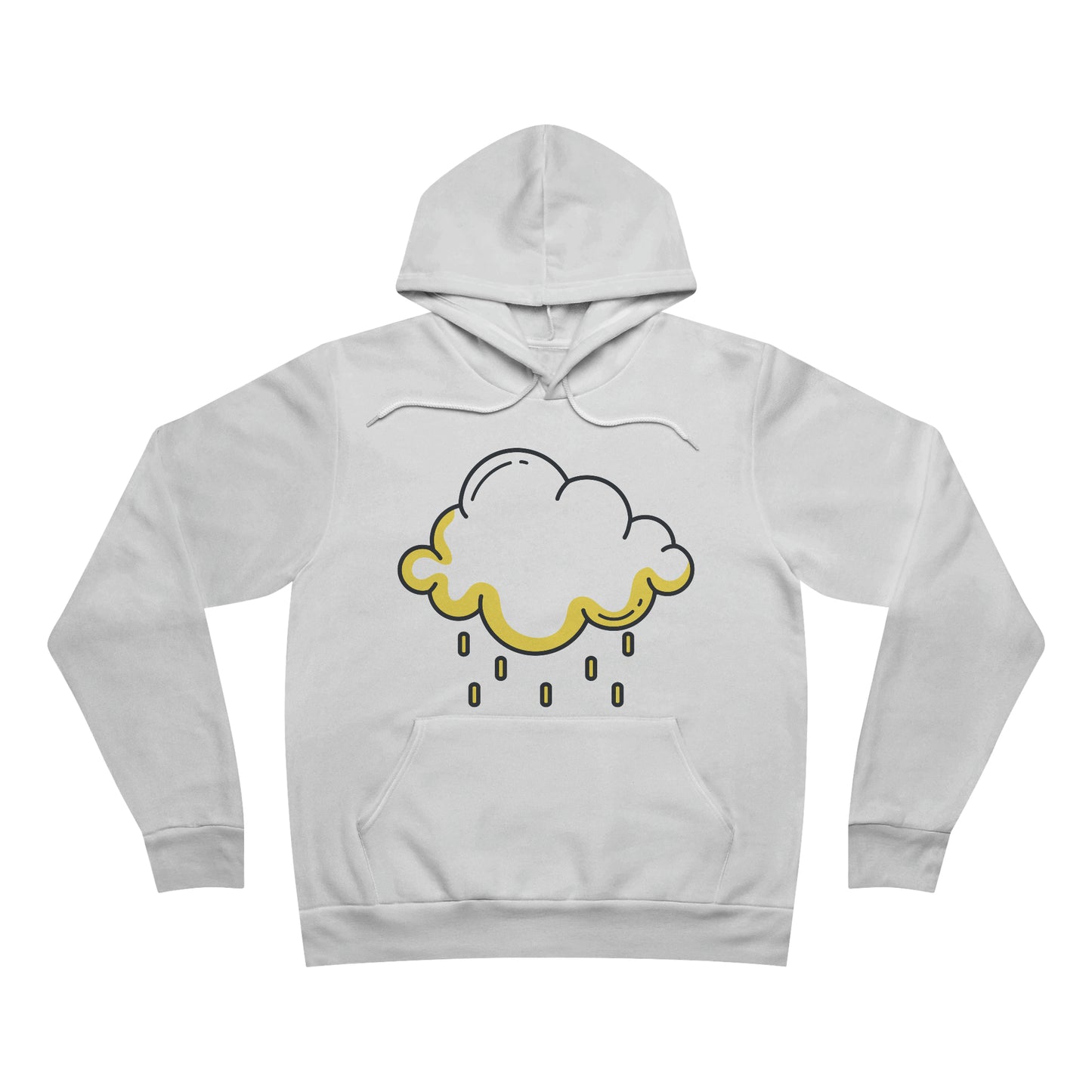 RAIN DROPS Unisex Sponge Fleece Pullover Hoodie | | Clouds | Rain | Whimsical | Funny | Weather