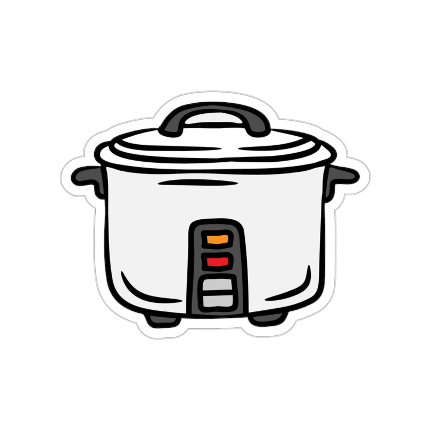 RICE COOKER WHITE Die-Cut Stickers SkateBoard Bike Scooter Car Laptop Cell Phone Water Bottle