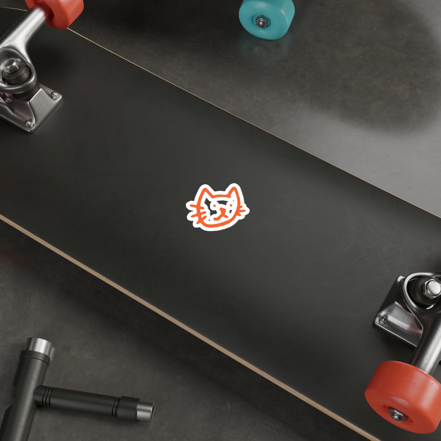 CAT ORANGE -- Die-Cut Stickers Vinyl Stickers Laptop Car Skateboard Luggage Hydroflasks Phone waterproof