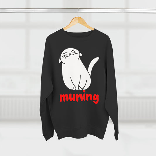 MUNING Unisex Premium Crewneck Sweatshirt | Cats | Cat lover | Filipino | Tagalog