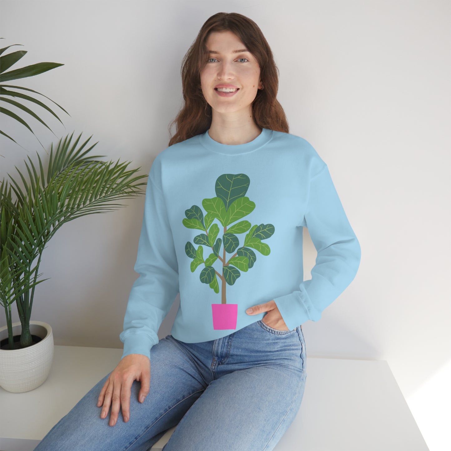 FIDDLE LEAF FIG  Unisex Heavy Blend™ Crewneck Sweatshirt |  House plants