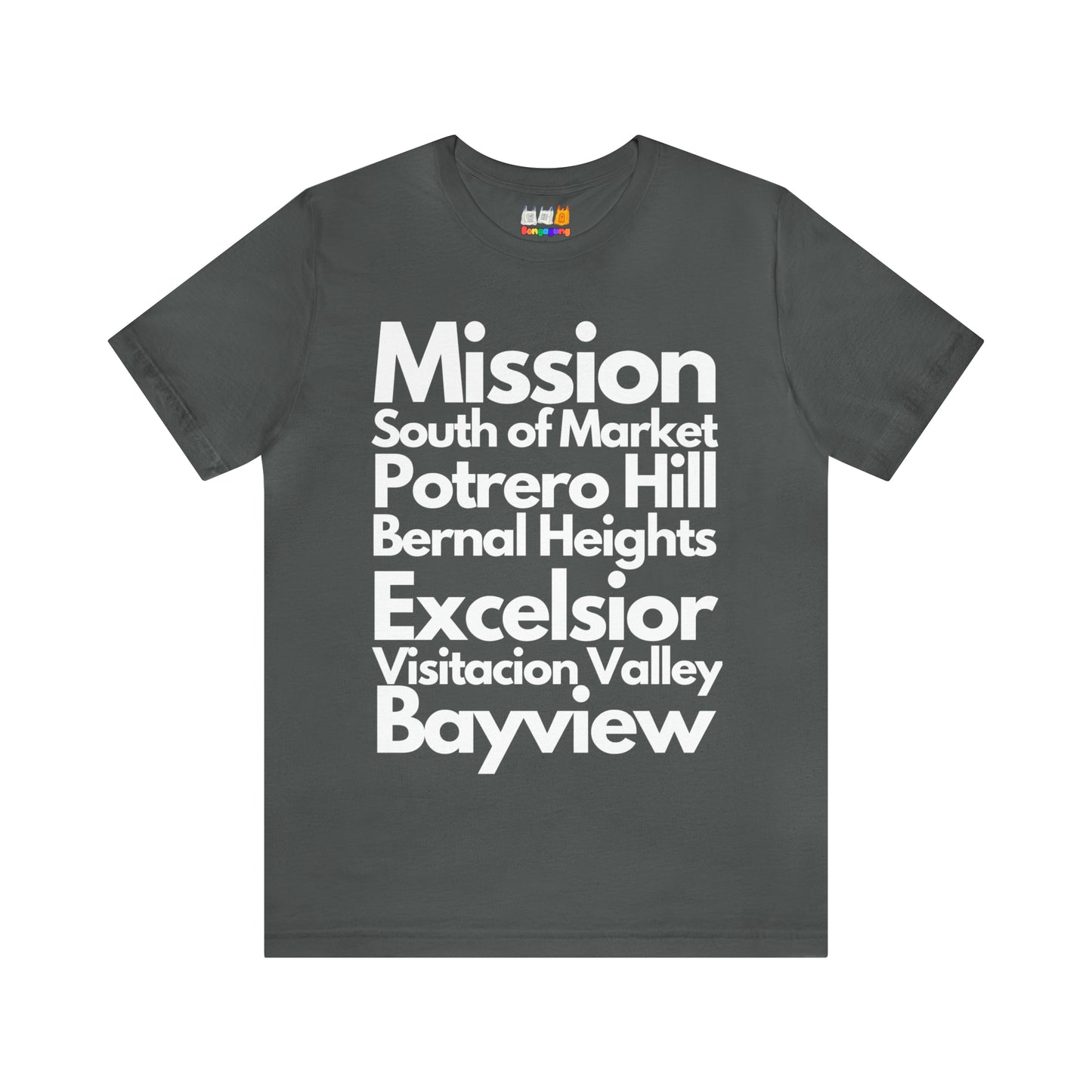 SAN FRANCISCO Mission Unisex Jersey Short Sleeve T-SHIRT Bay Area West Bay California Mission District