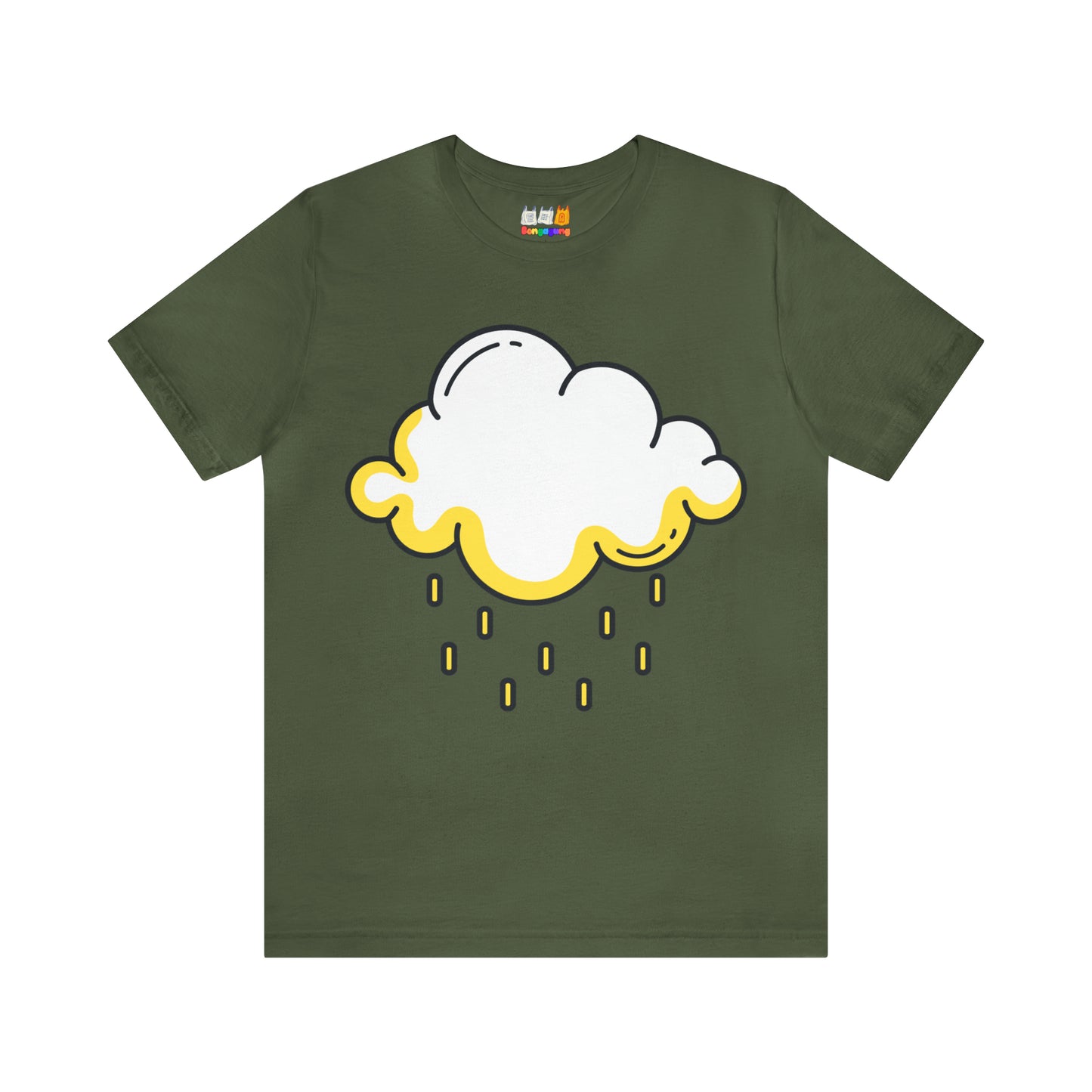 RAIN DROPS Unisex Jersey Short Sleeve T-Shirt | Clouds | Rain | Whimsical | Funny | Weather