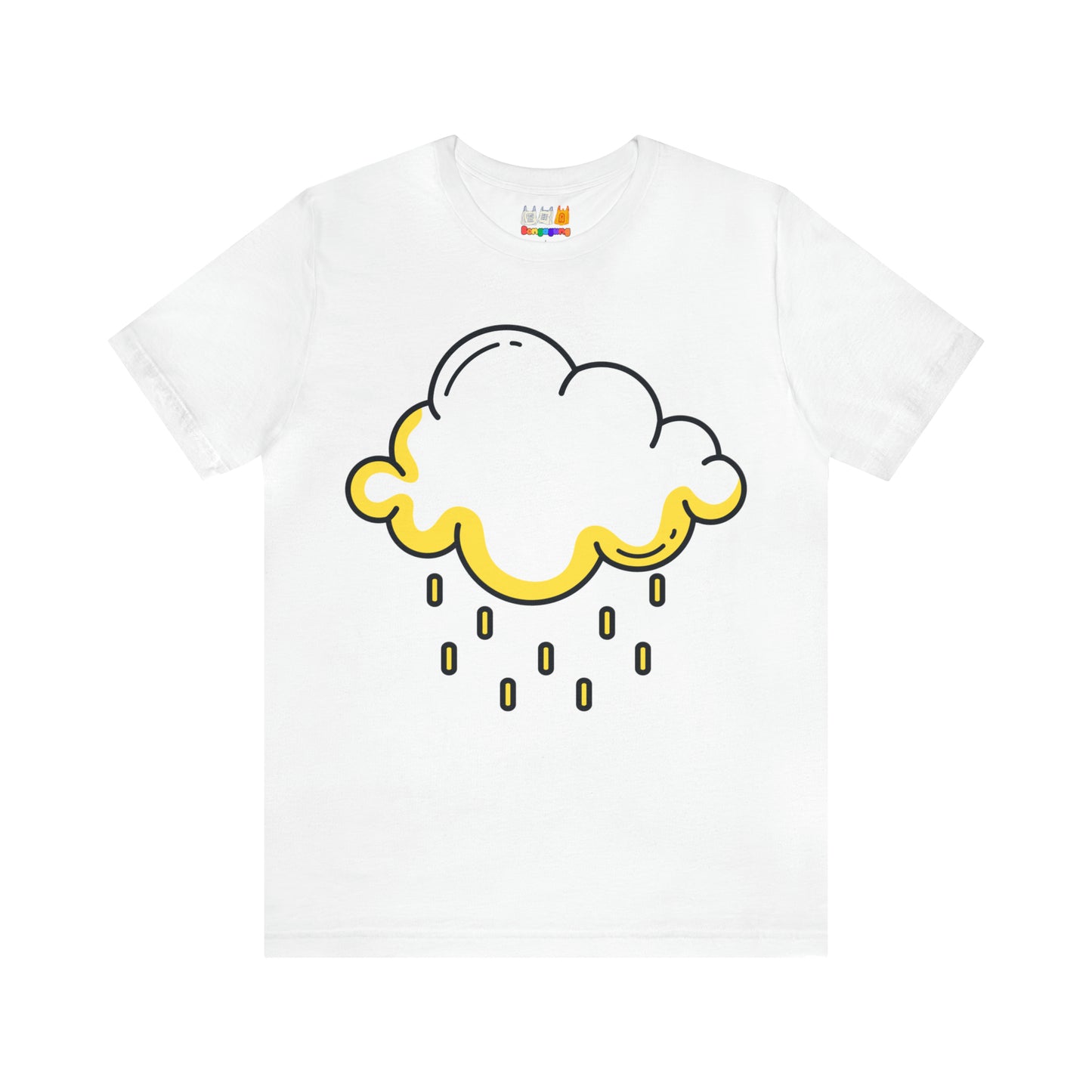 RAIN DROPS Unisex Jersey Short Sleeve T-Shirt | Clouds | Rain | Whimsical | Funny | Weather