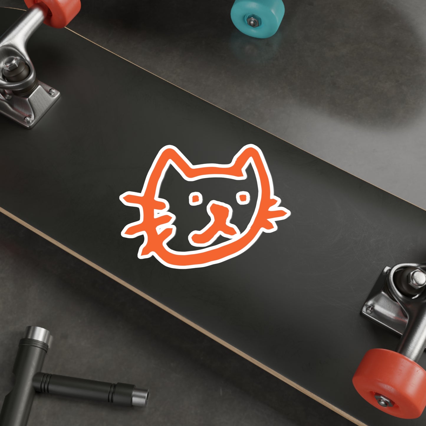 CAT ORANGE -- Die-Cut Stickers Vinyl Stickers Laptop Car Skateboard Luggage Hydroflasks Phone waterproof