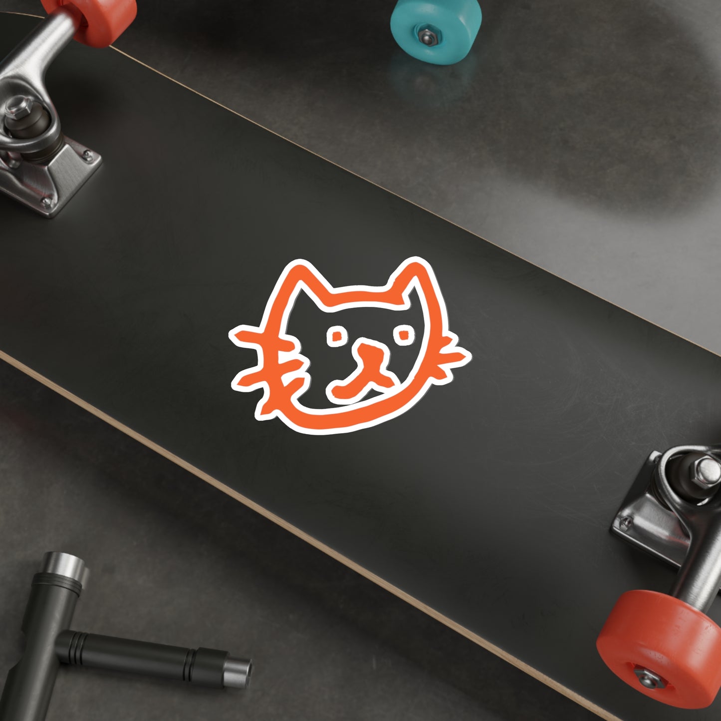 CAT ORANGE -- Die-Cut Stickers Vinyl Stickers Laptop Car Skateboard Luggage Hydroflasks Phone waterproof