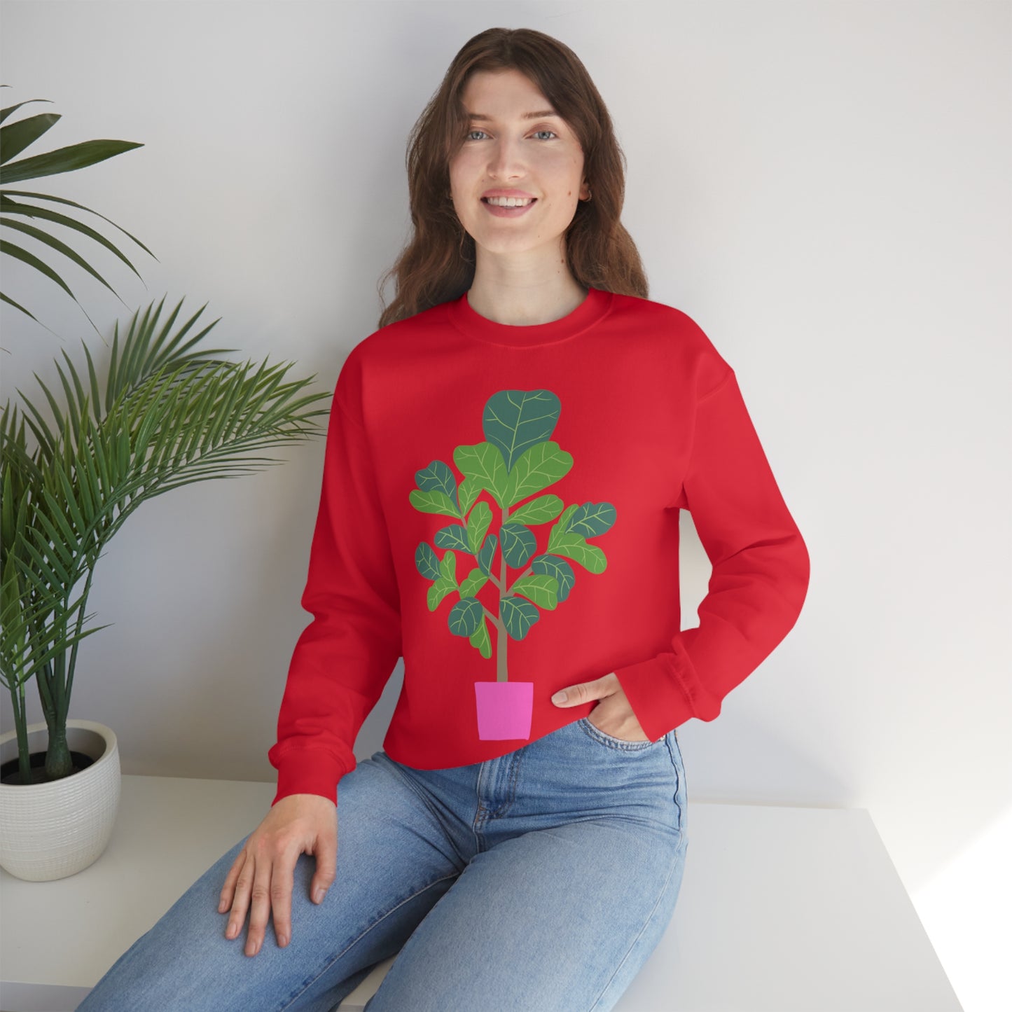 FIDDLE LEAF FIG  Unisex Heavy Blend™ Crewneck Sweatshirt |  House plants