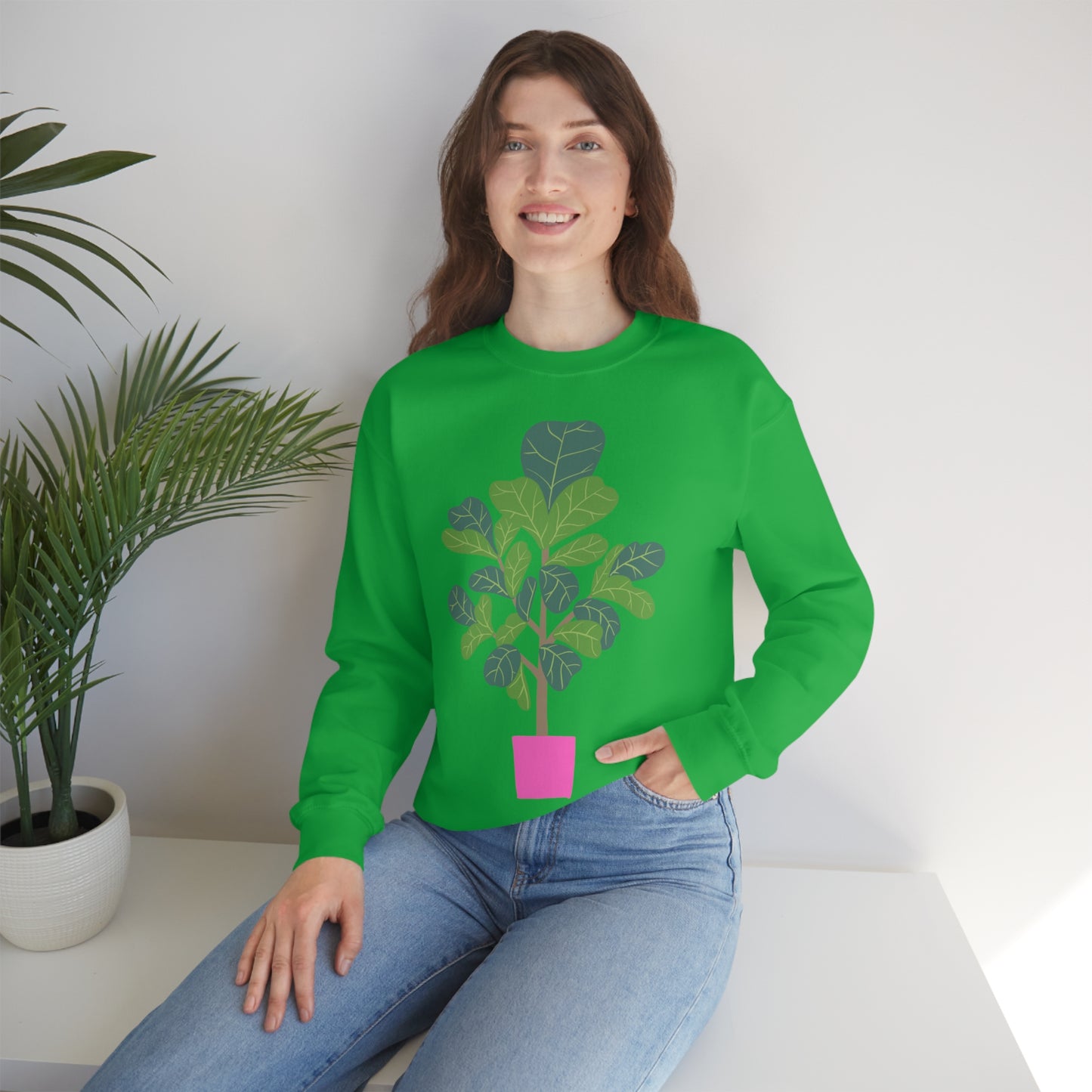 FIDDLE LEAF FIG  Unisex Heavy Blend™ Crewneck Sweatshirt |  House plants