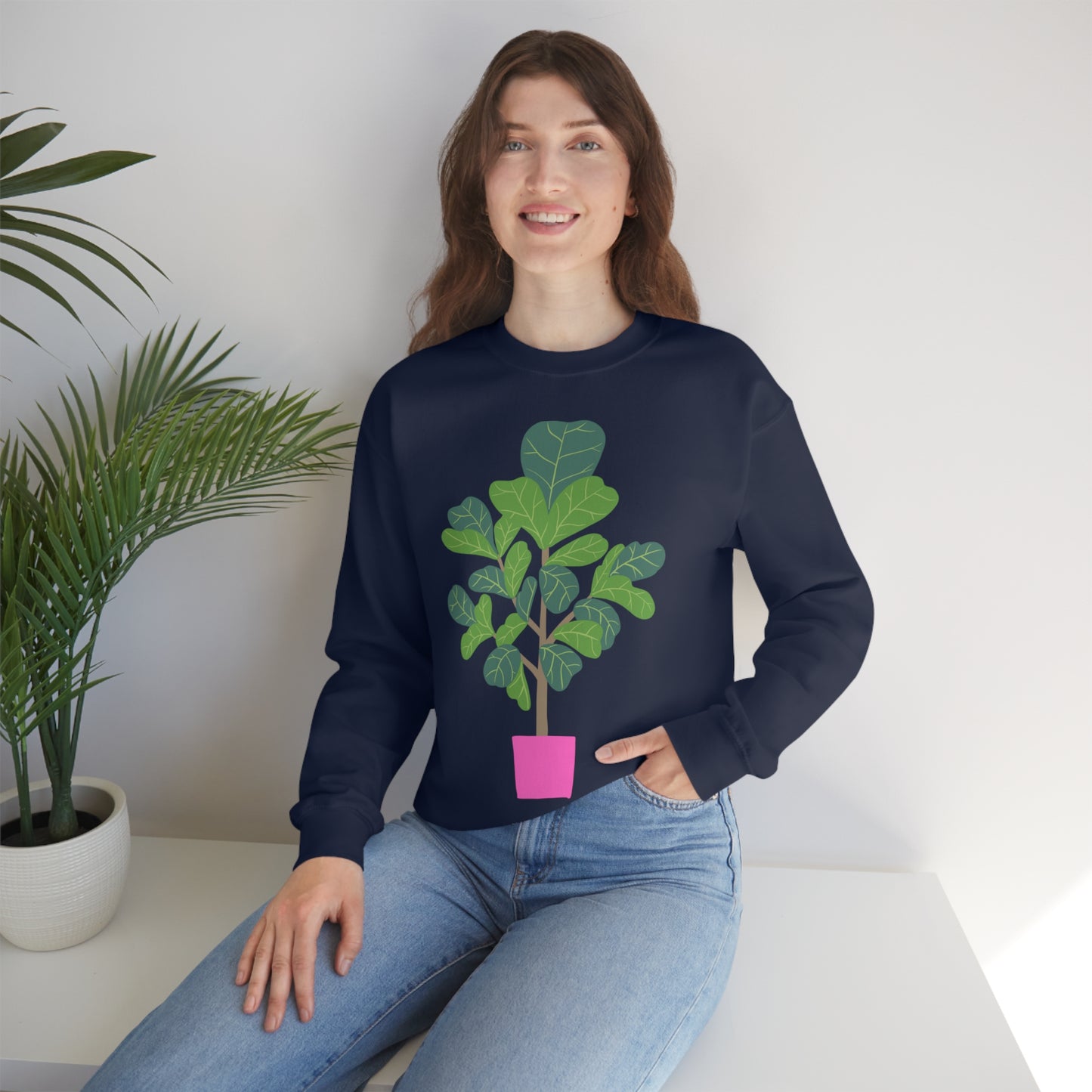 FIDDLE LEAF FIG  Unisex Heavy Blend™ Crewneck Sweatshirt |  House plants