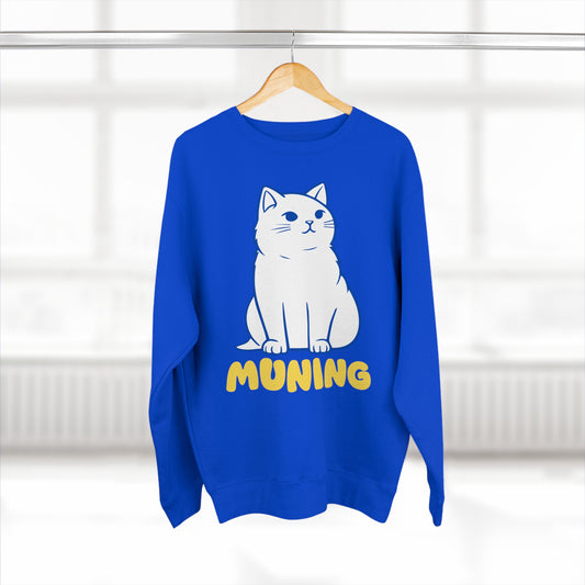 MUNING Unisex Premium Crewneck Sweatshirt | Cats | Cat lover | Filipino | Tagalog
