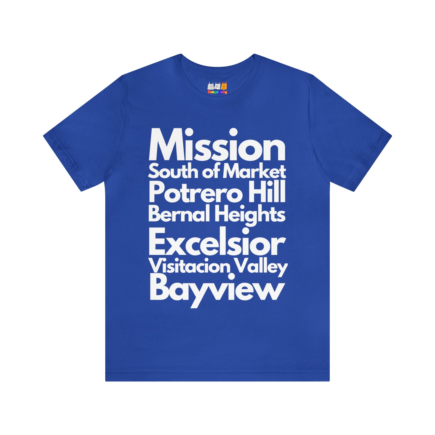 SAN FRANCISCO Mission Unisex Jersey Short Sleeve T-SHIRT Bay Area West Bay California Mission District