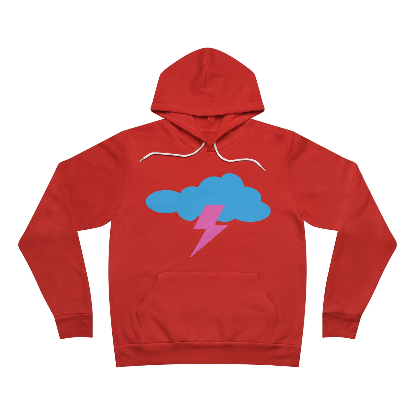 PINK BOLT --  Unisex Sponge Fleece Pullover Hoodie | Lightning Bolt | Clouds