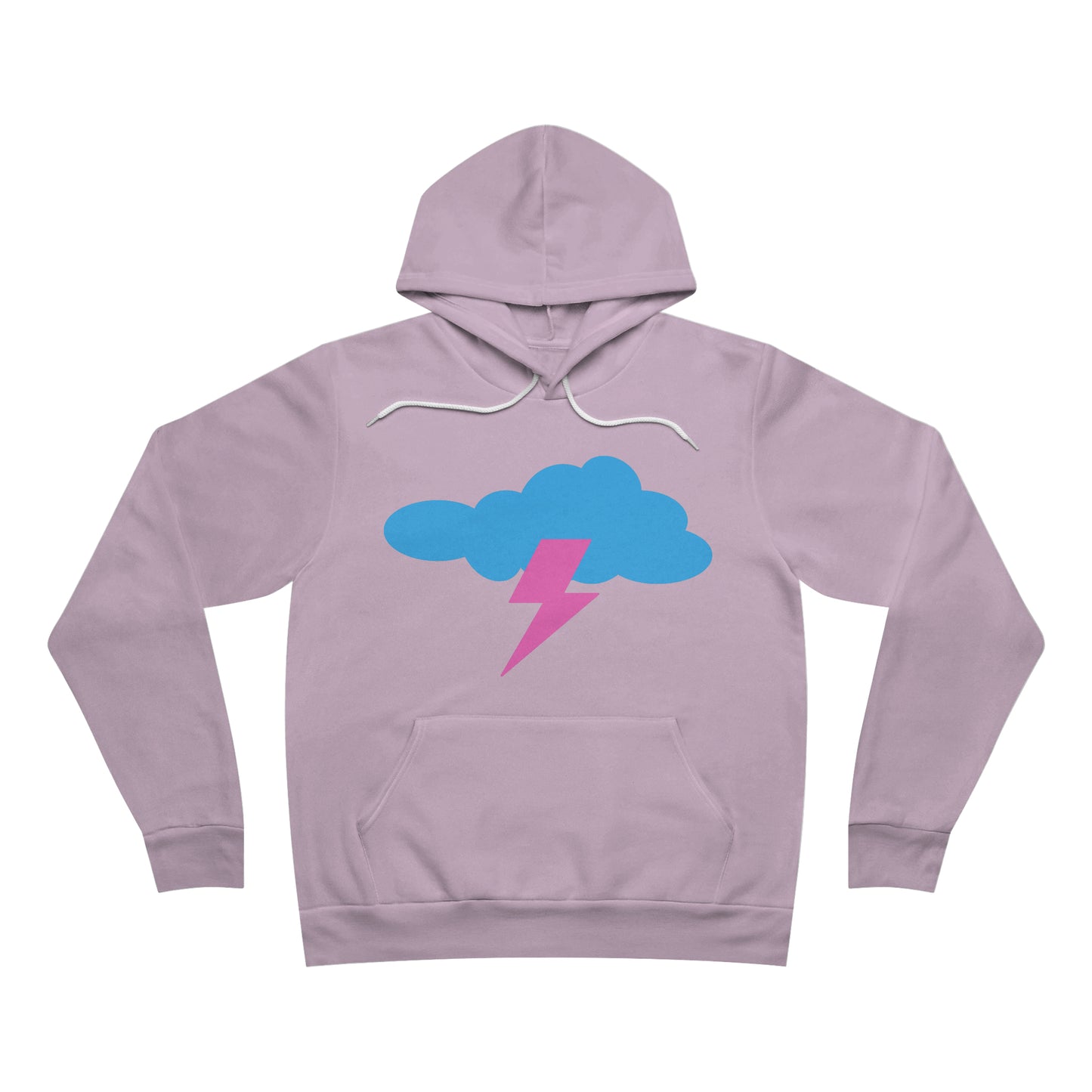 PINK BOLT --  Unisex Sponge Fleece Pullover Hoodie | Lightning Bolt | Clouds