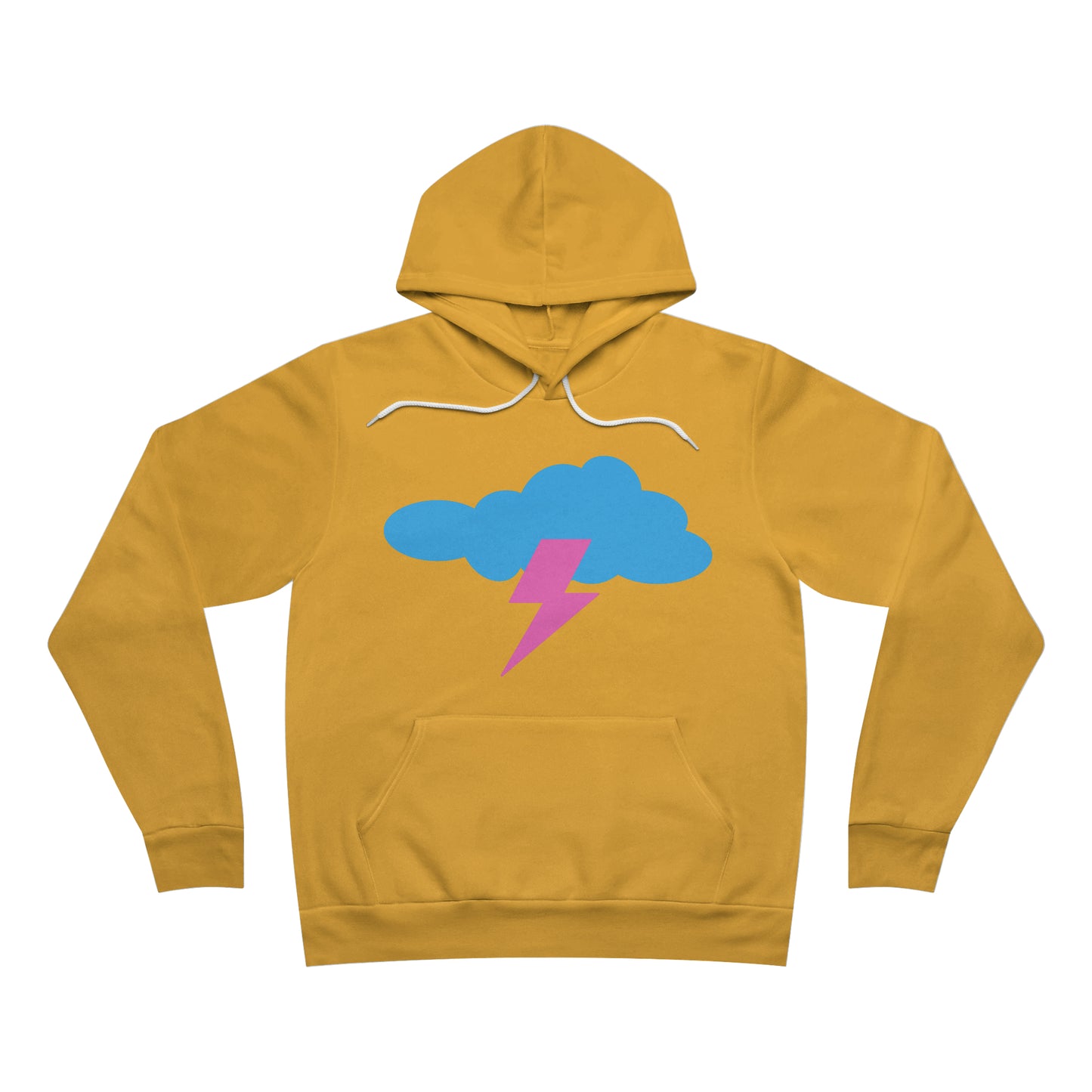 PINK BOLT --  Unisex Sponge Fleece Pullover Hoodie | Lightning Bolt | Clouds