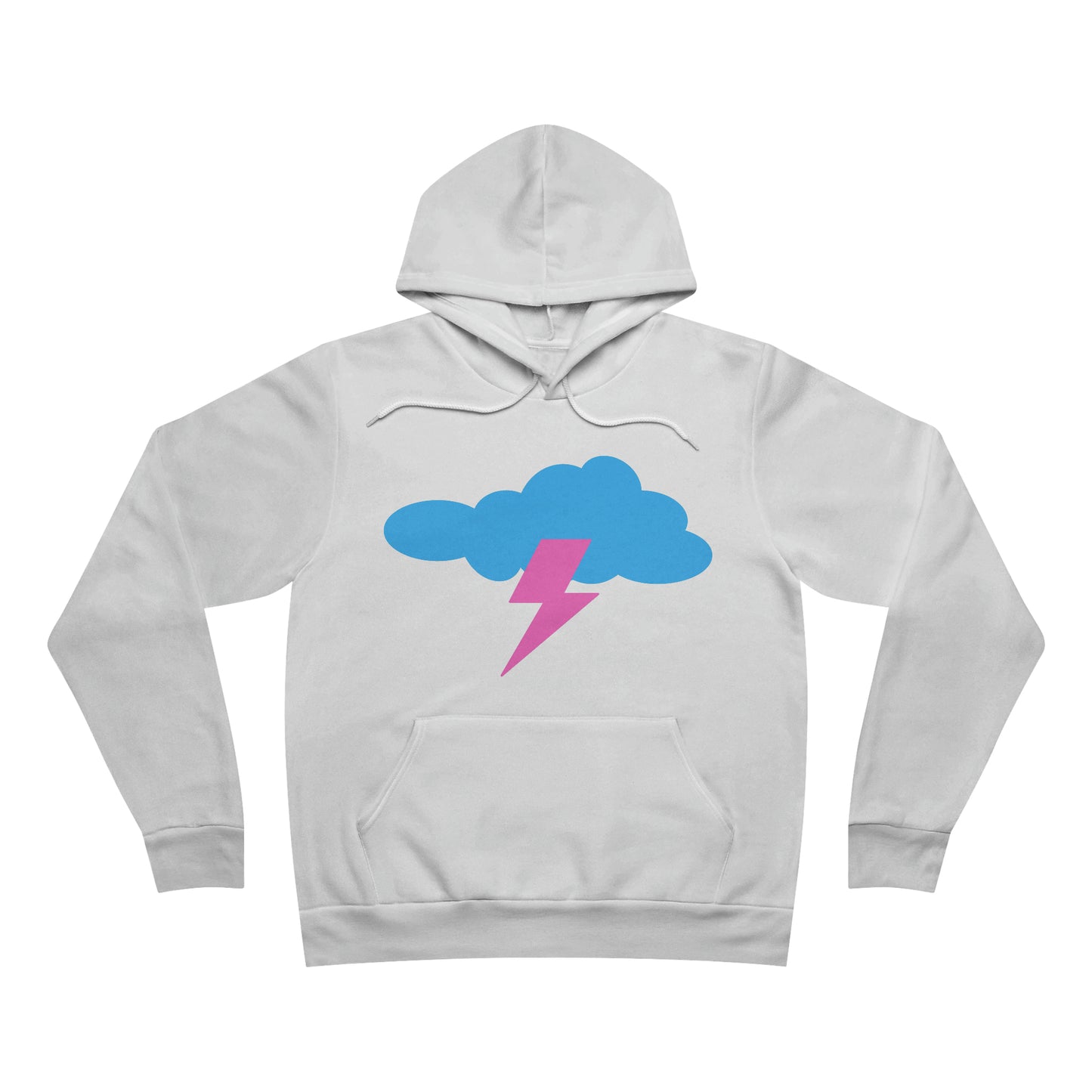 PINK BOLT --  Unisex Sponge Fleece Pullover Hoodie | Lightning Bolt | Clouds