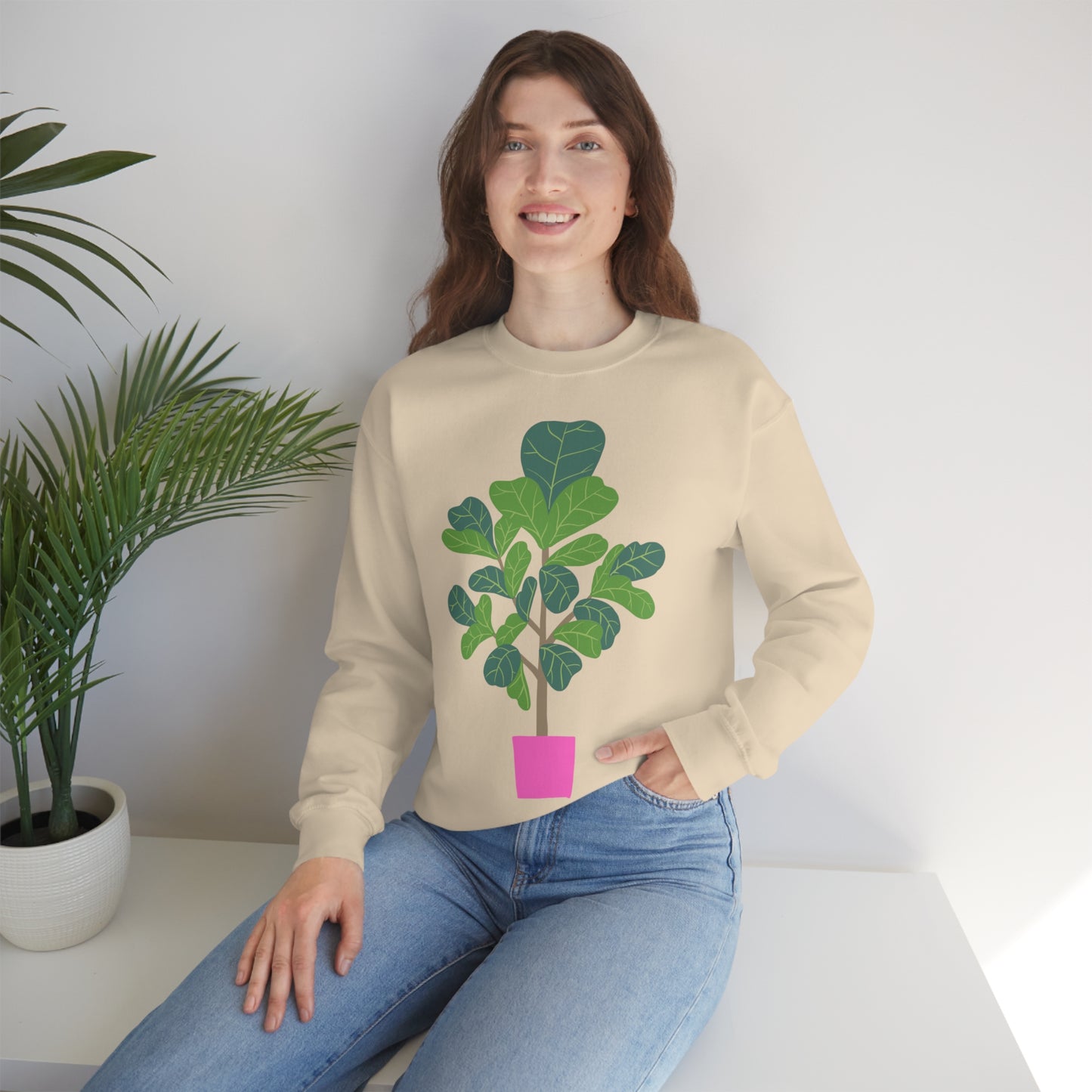 FIDDLE LEAF FIG  Unisex Heavy Blend™ Crewneck Sweatshirt |  House plants