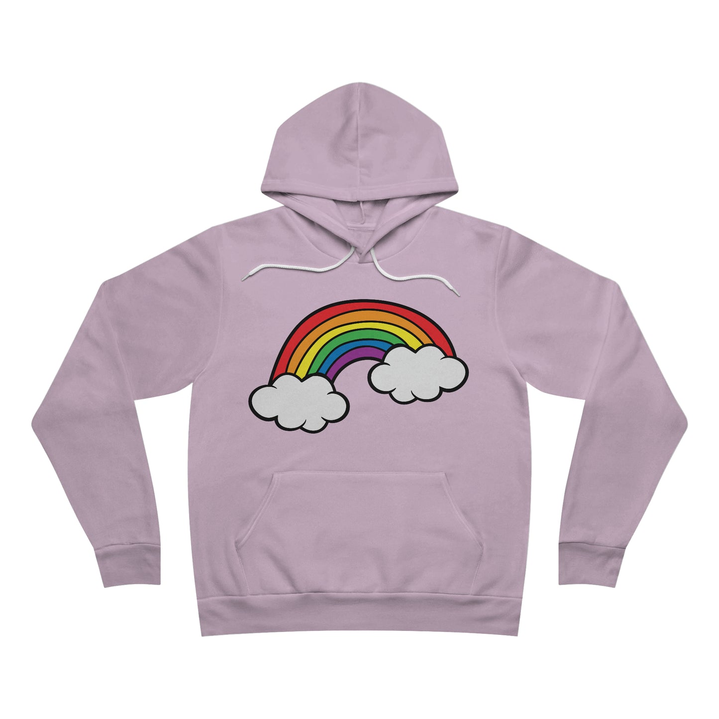 RAINBOW Unisex Sponge Fleece Pullover Hoodie | Pride Month | LGBTQ | Lesbian | Gay | Bisexual | Transgender | Queer | Love | Celebrate