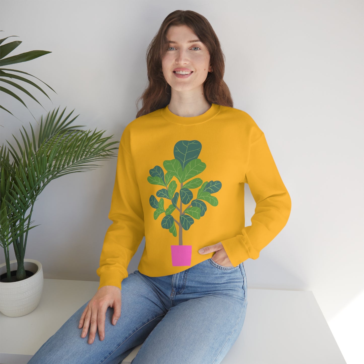 FIDDLE LEAF FIG  Unisex Heavy Blend™ Crewneck Sweatshirt |  House plants