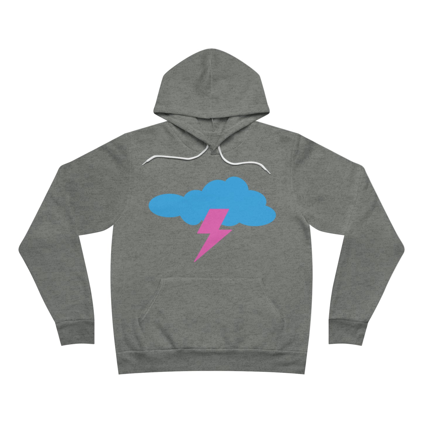 PINK BOLT --  Unisex Sponge Fleece Pullover Hoodie | Lightning Bolt | Clouds