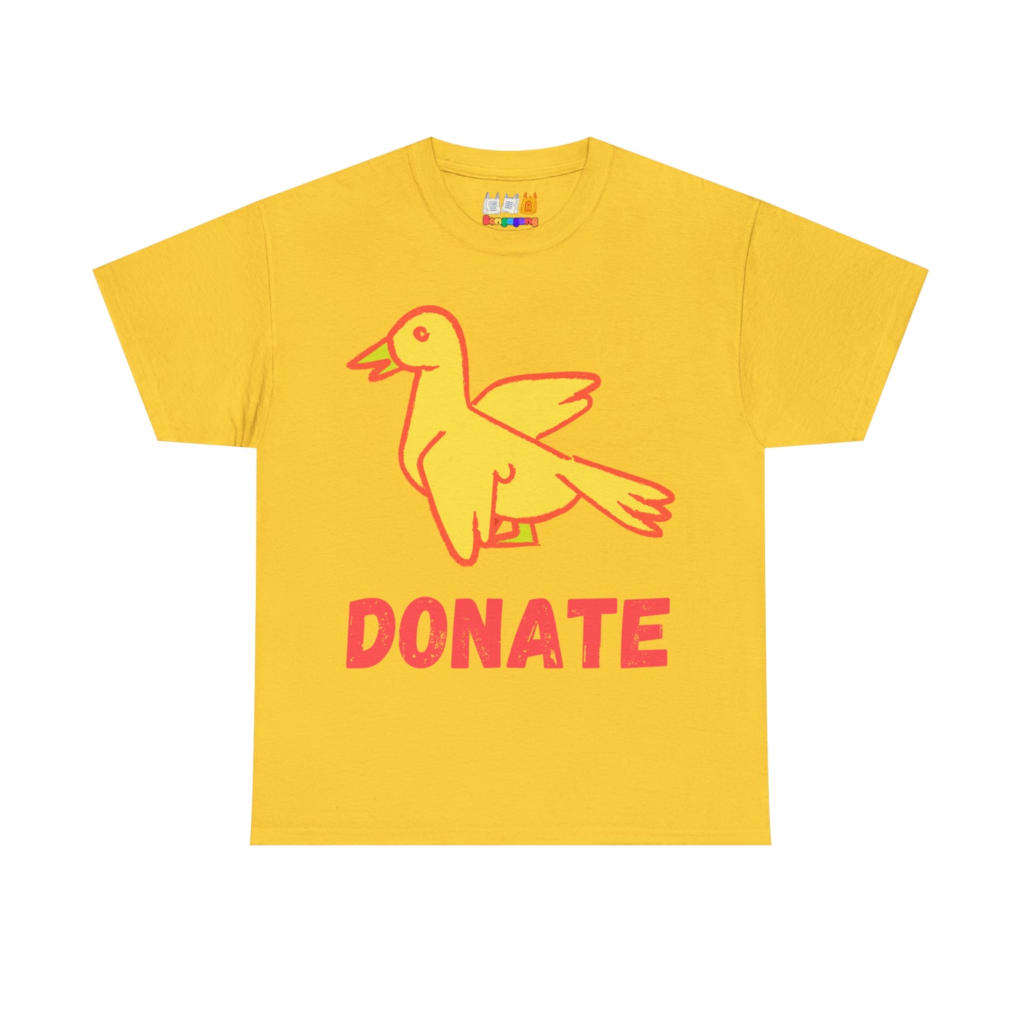 DONATE Yellow Bird  Unisex Heavy Cotton T-Shirt | Donation for a cause |  UNHCR