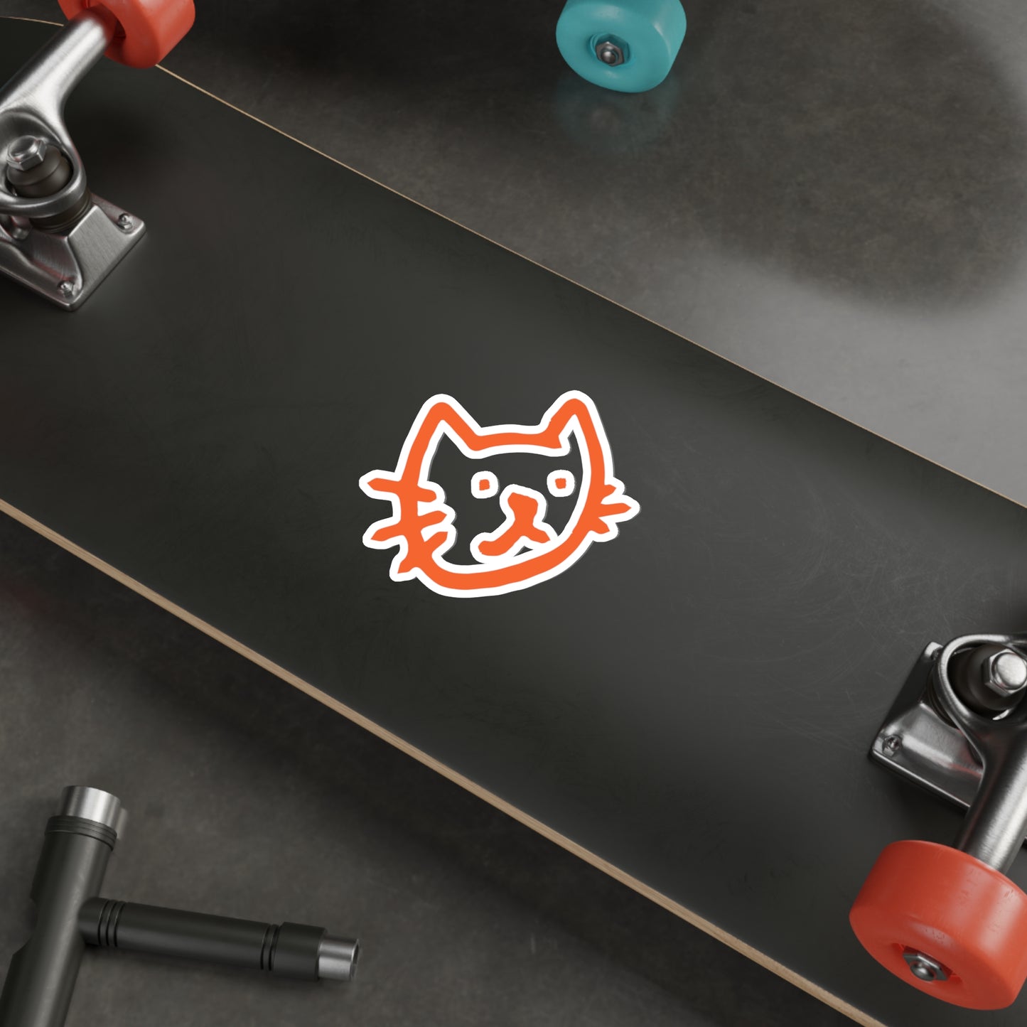 CAT ORANGE -- Die-Cut Stickers Vinyl Stickers Laptop Car Skateboard Luggage Hydroflasks Phone waterproof