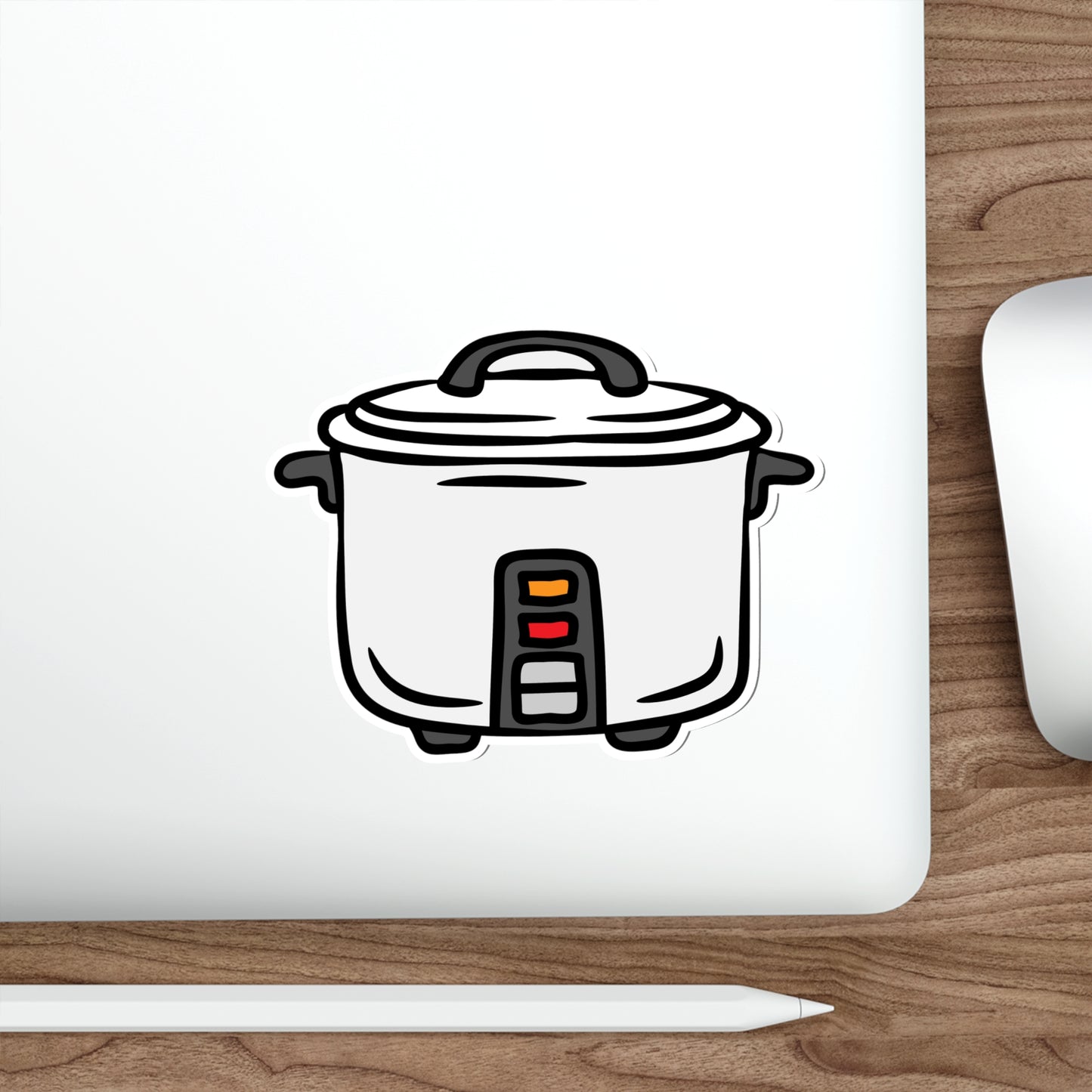 RICE COOKER WHITE Die-Cut Stickers SkateBoard Bike Scooter Car Laptop Cell Phone Water Bottle